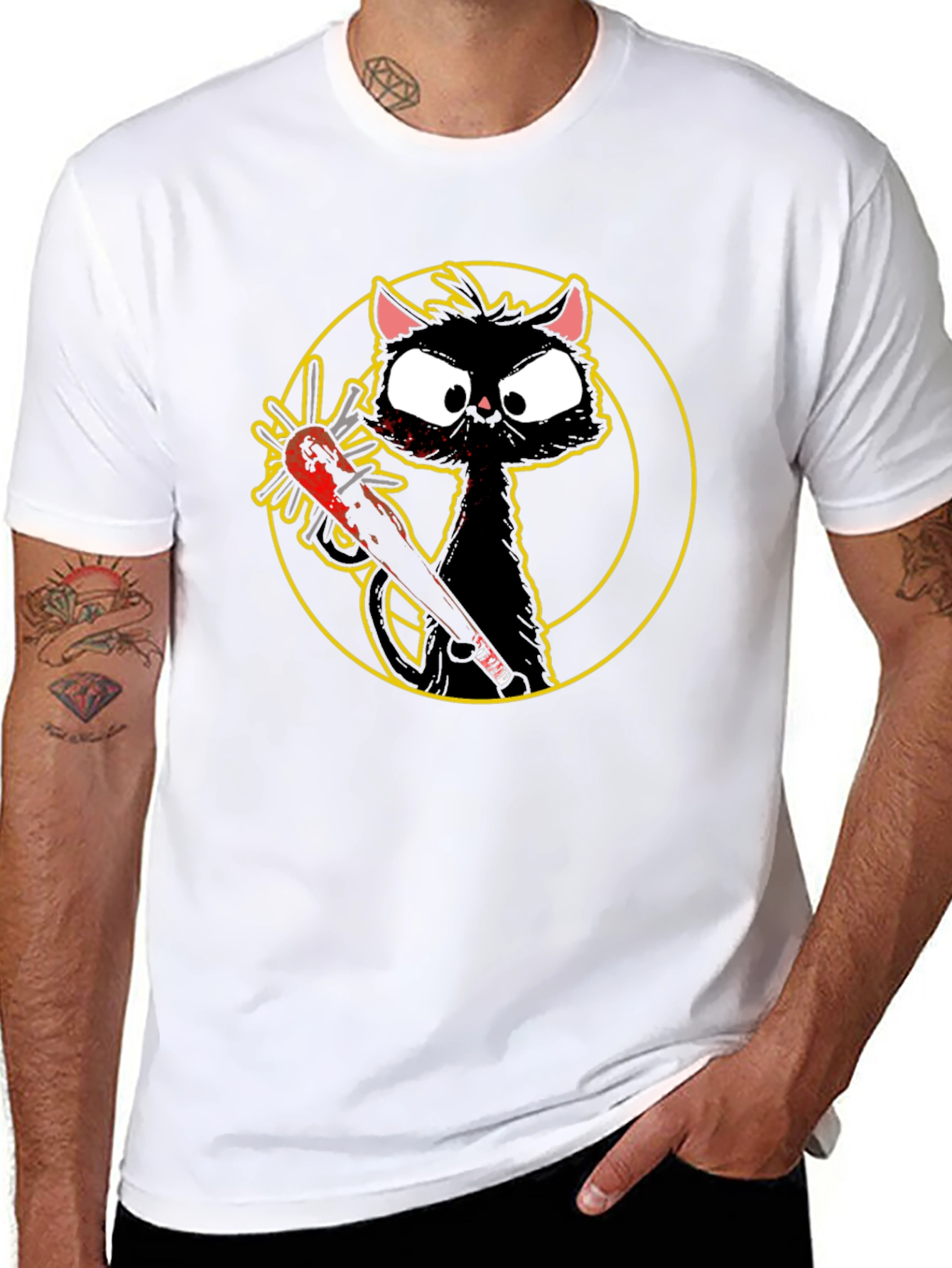 Killer Cat Graphic Tee - Black
