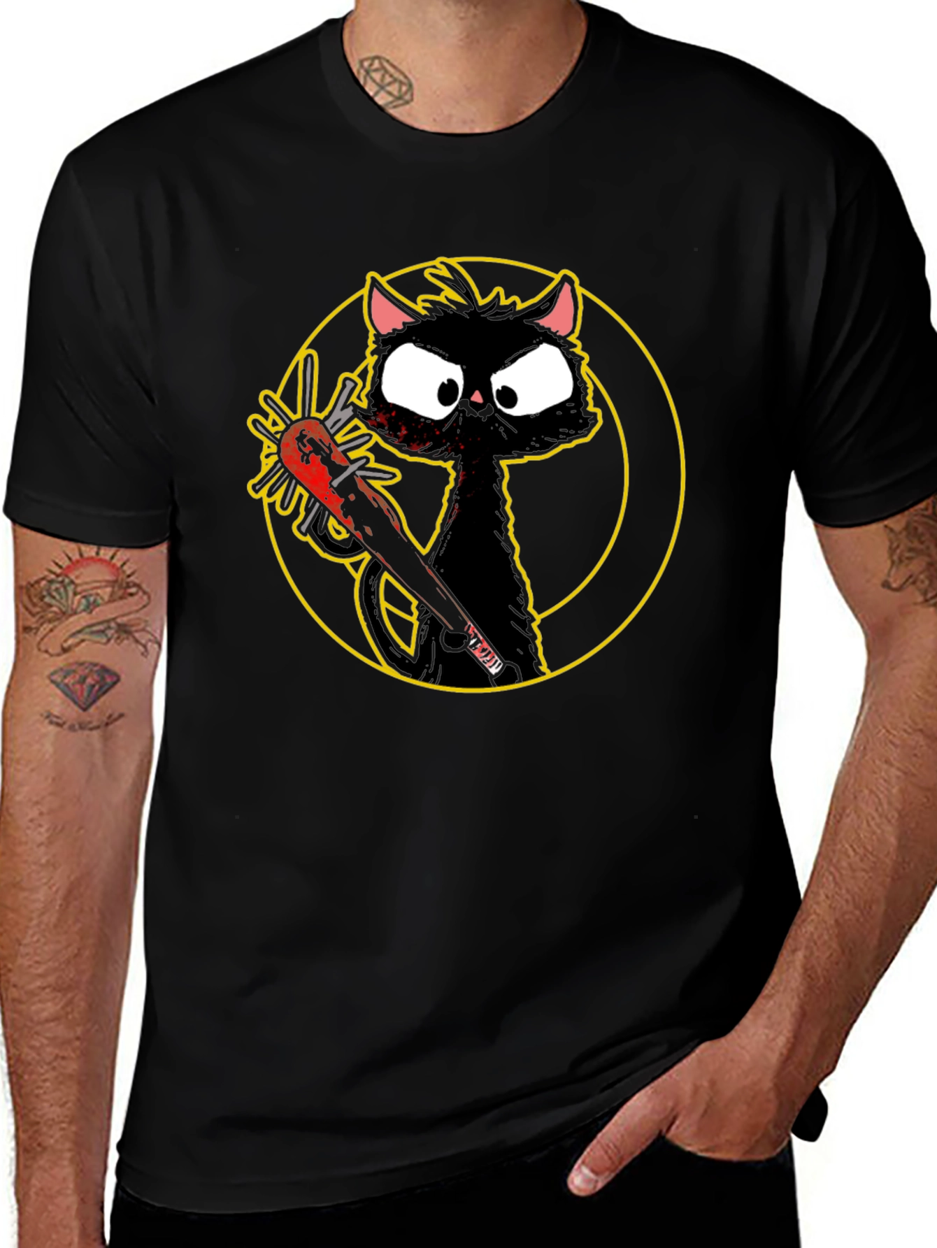 Killer Cat Graphic Tee - Black