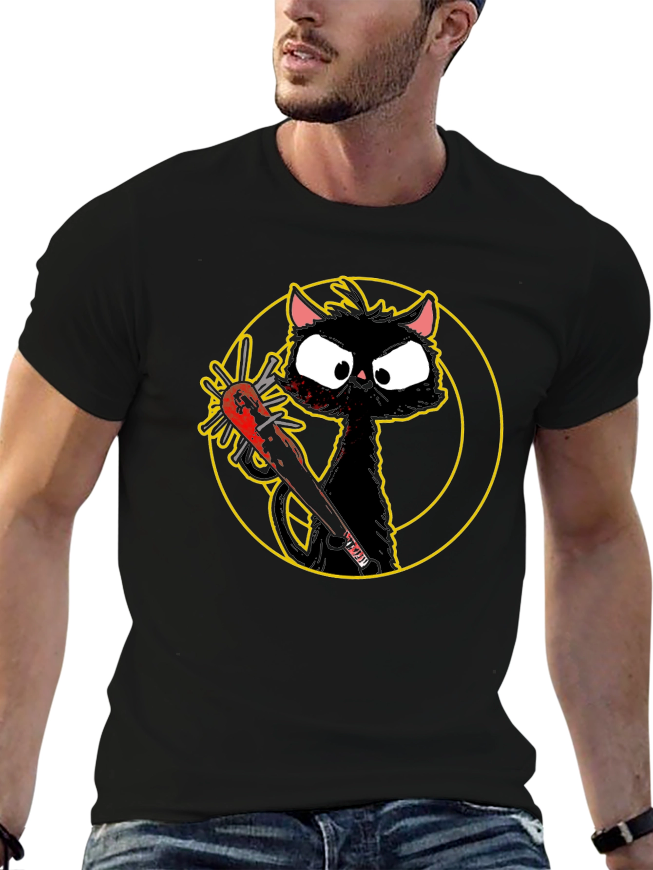 Killer Cat Graphic Tee - Black