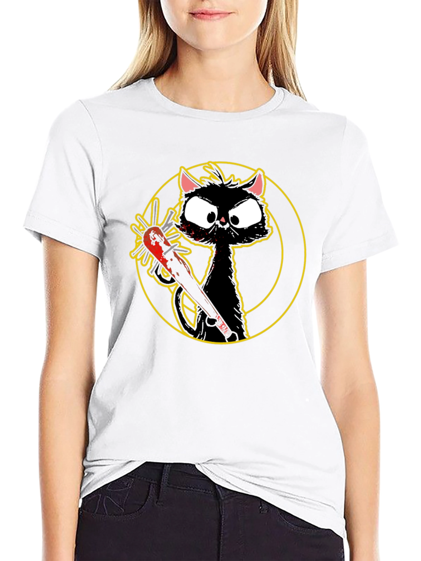 Killer Cat Graphic Tee - Black