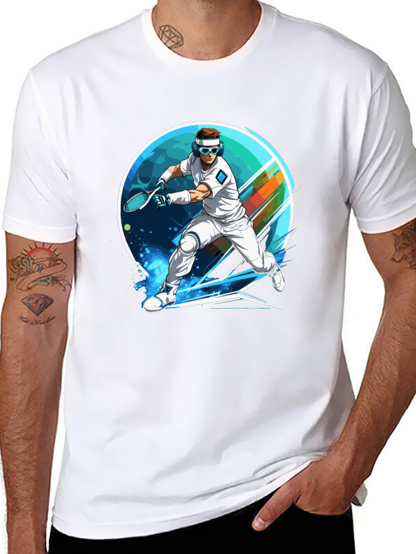 Retro Tennis Player Graphic Tee