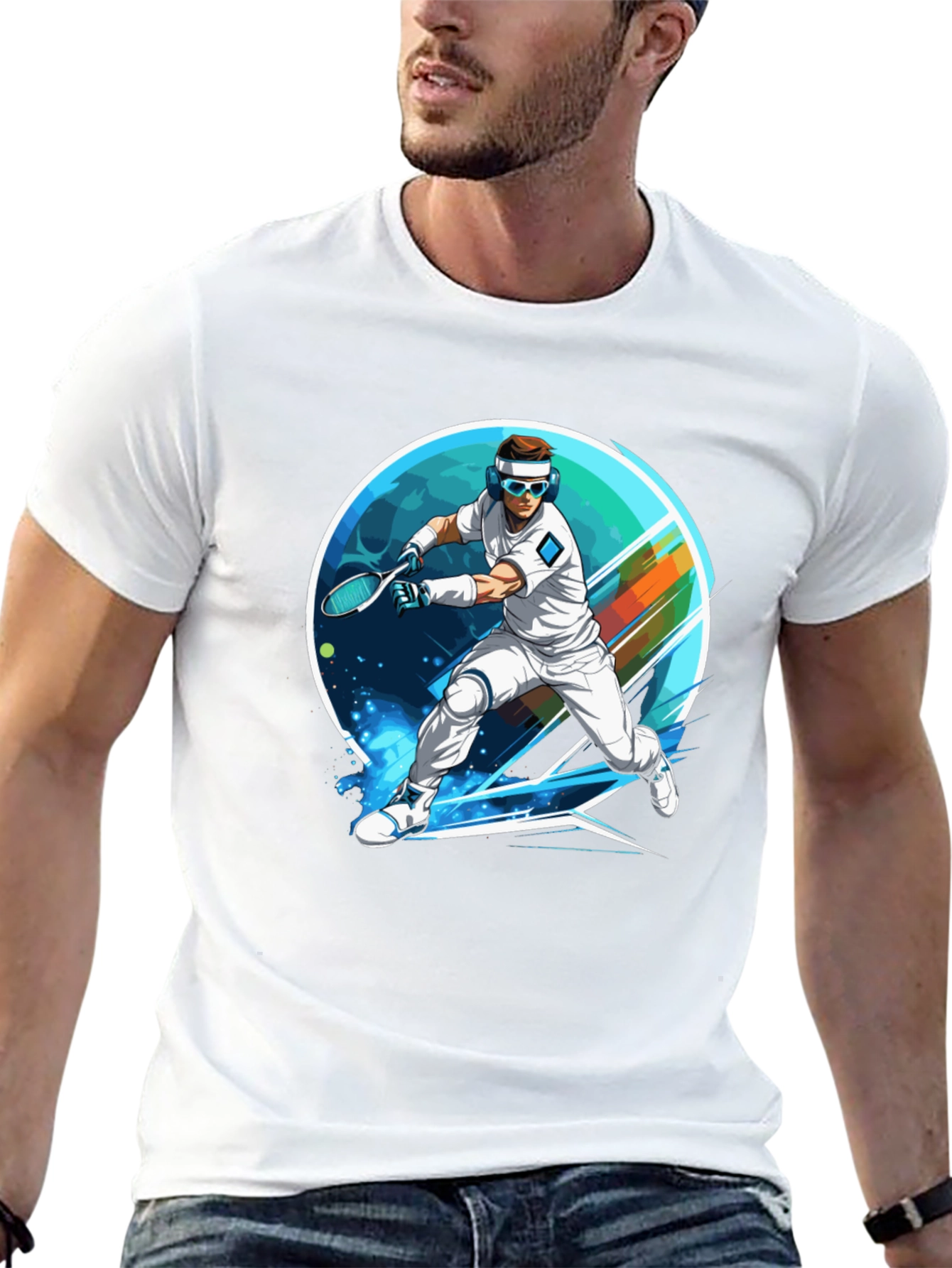 Retro Tennis Player Graphic Tee