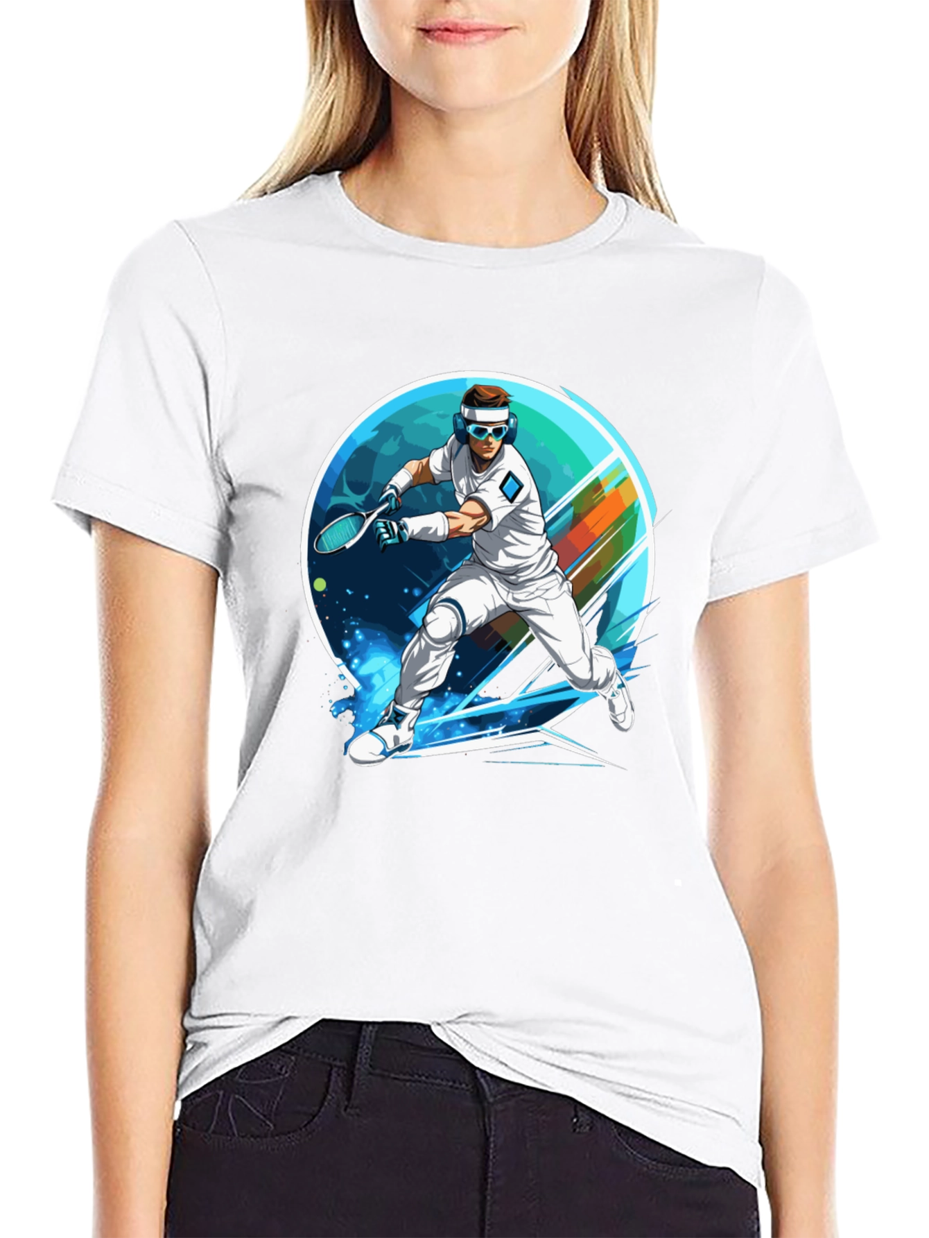 Retro Tennis Player Graphic Tee