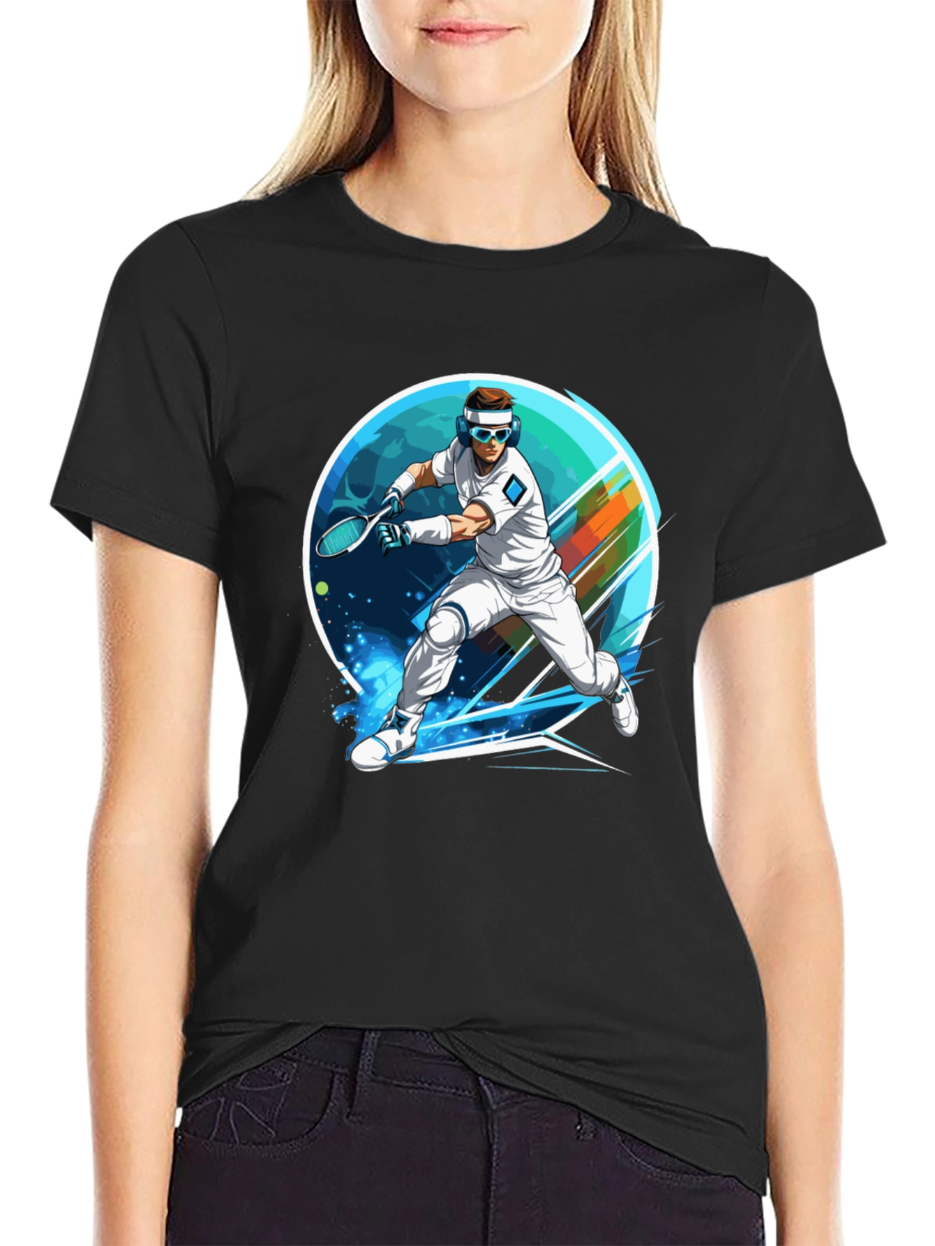 Retro Tennis Player Graphic Tee