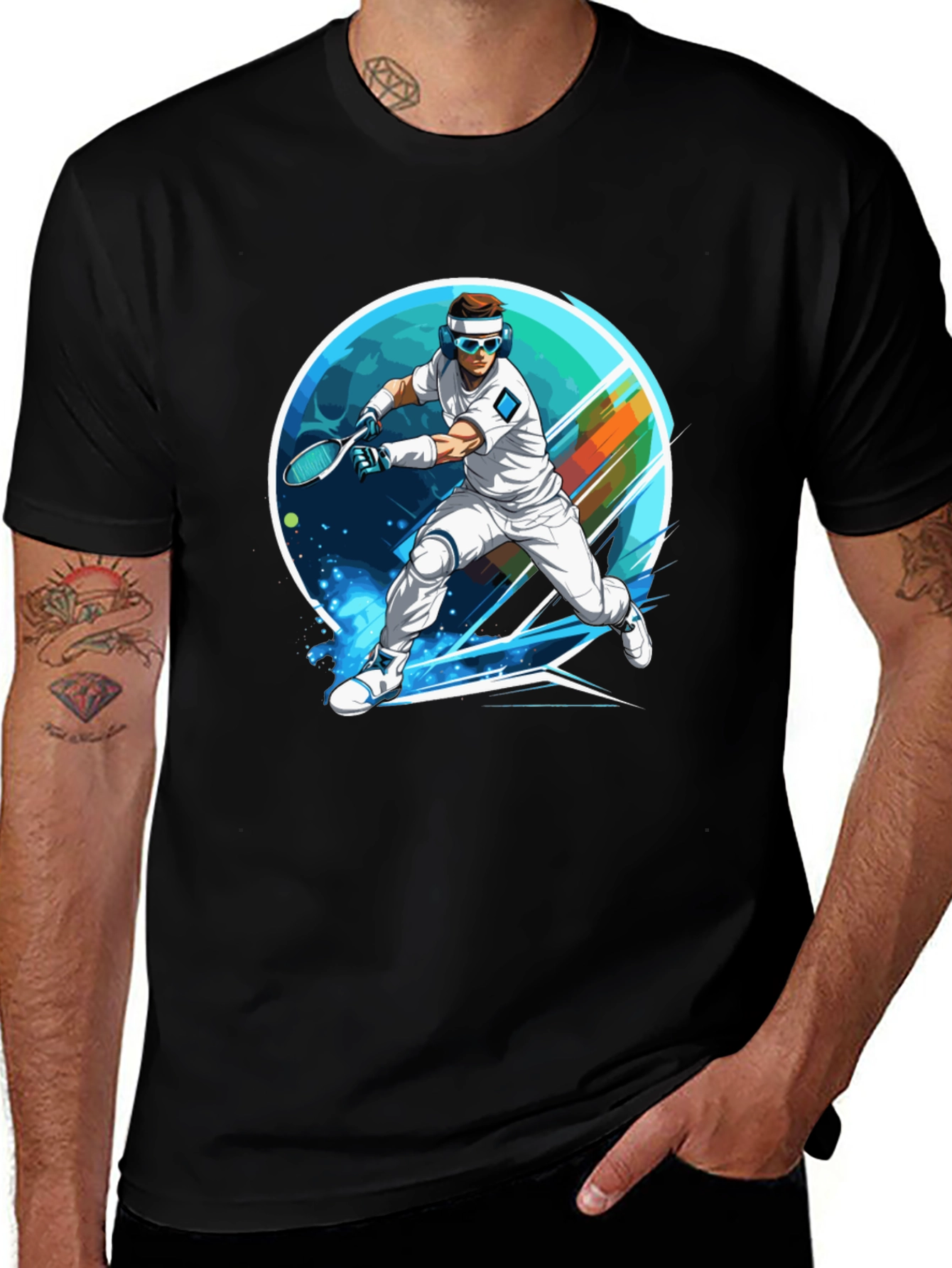 Retro Tennis Player Graphic Tee