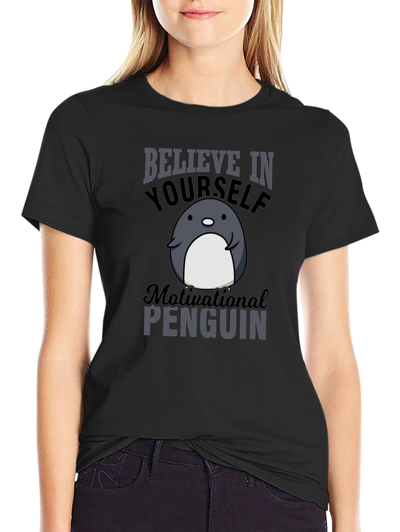 Motivational Penguin Graphic T-Shirt