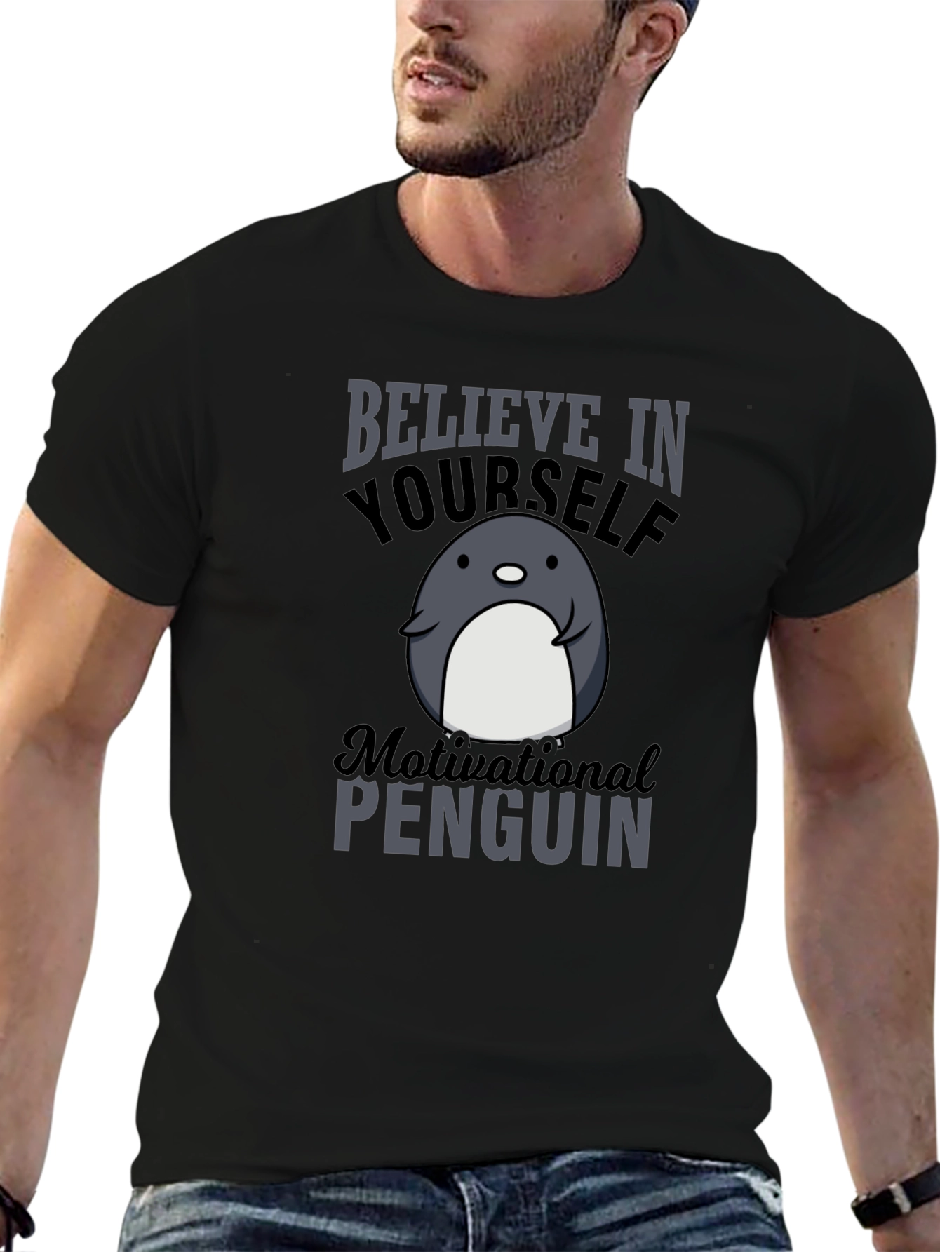 Motivational Penguin Graphic T-Shirt