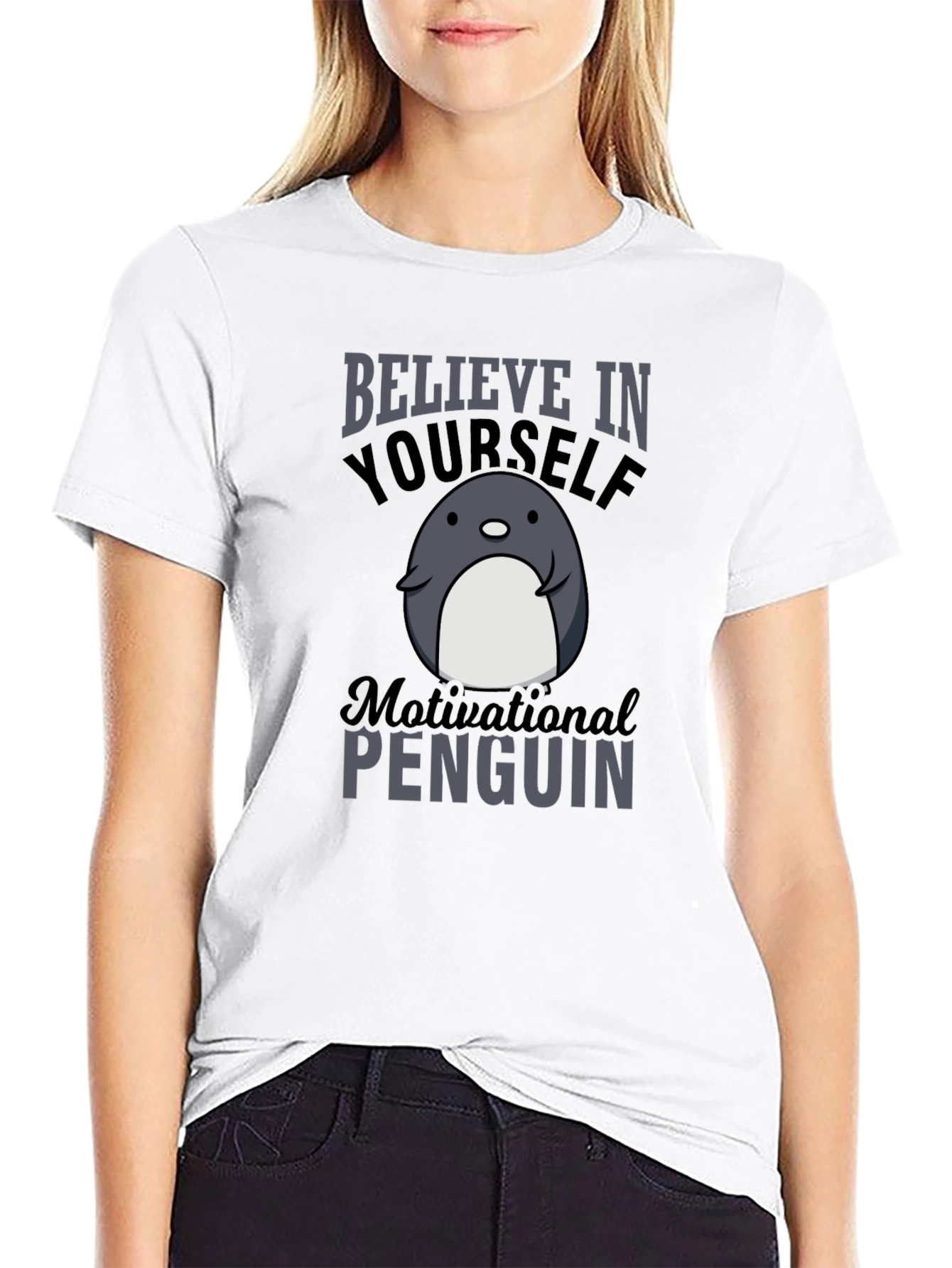 Motivational Penguin Graphic T-Shirt