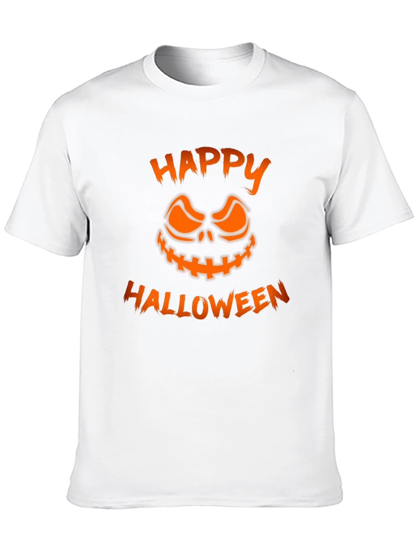 Happy Halloween Pumpkin Face Graphic Tee - Black