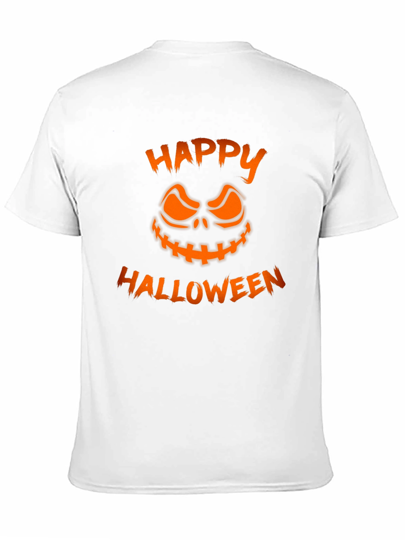 Happy Halloween Pumpkin Face Graphic Tee - Black