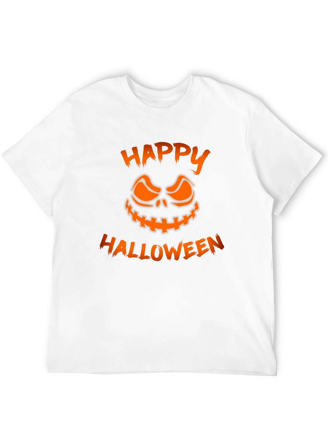Happy Halloween Pumpkin Face Graphic Tee - Black