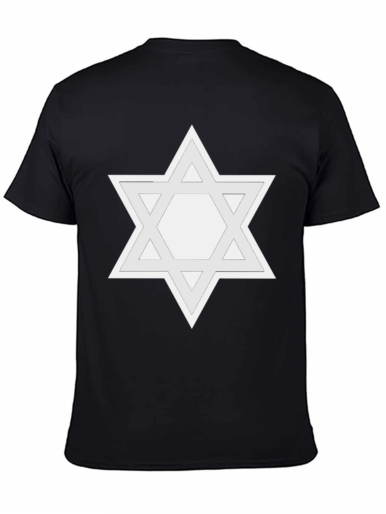 Star of David Graphic Tee - Black Cotton T-Shirt