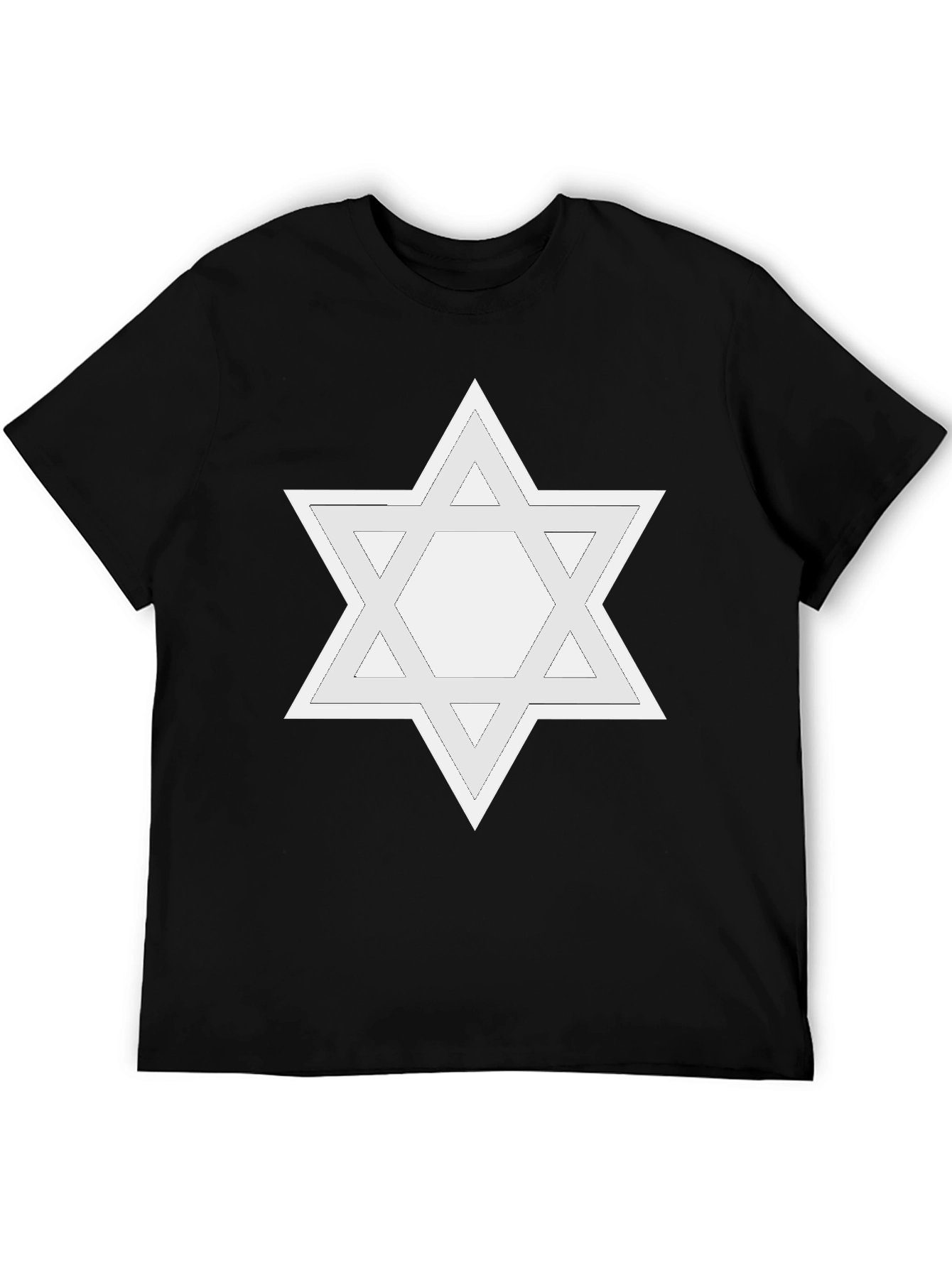 Star of David Graphic Tee - Black Cotton T-Shirt