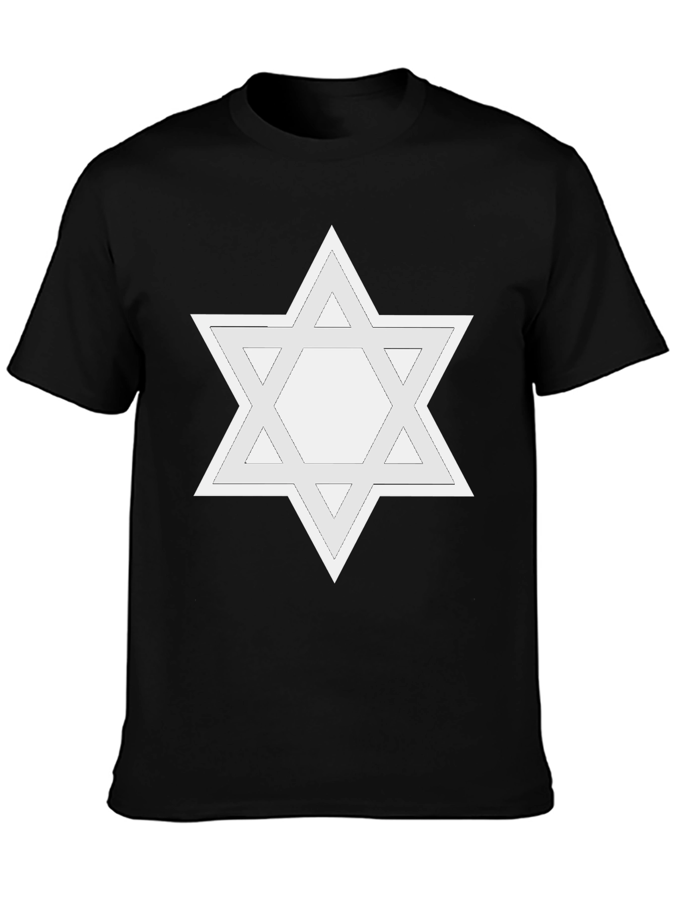 Star of David Graphic Tee - Black Cotton T-Shirt
