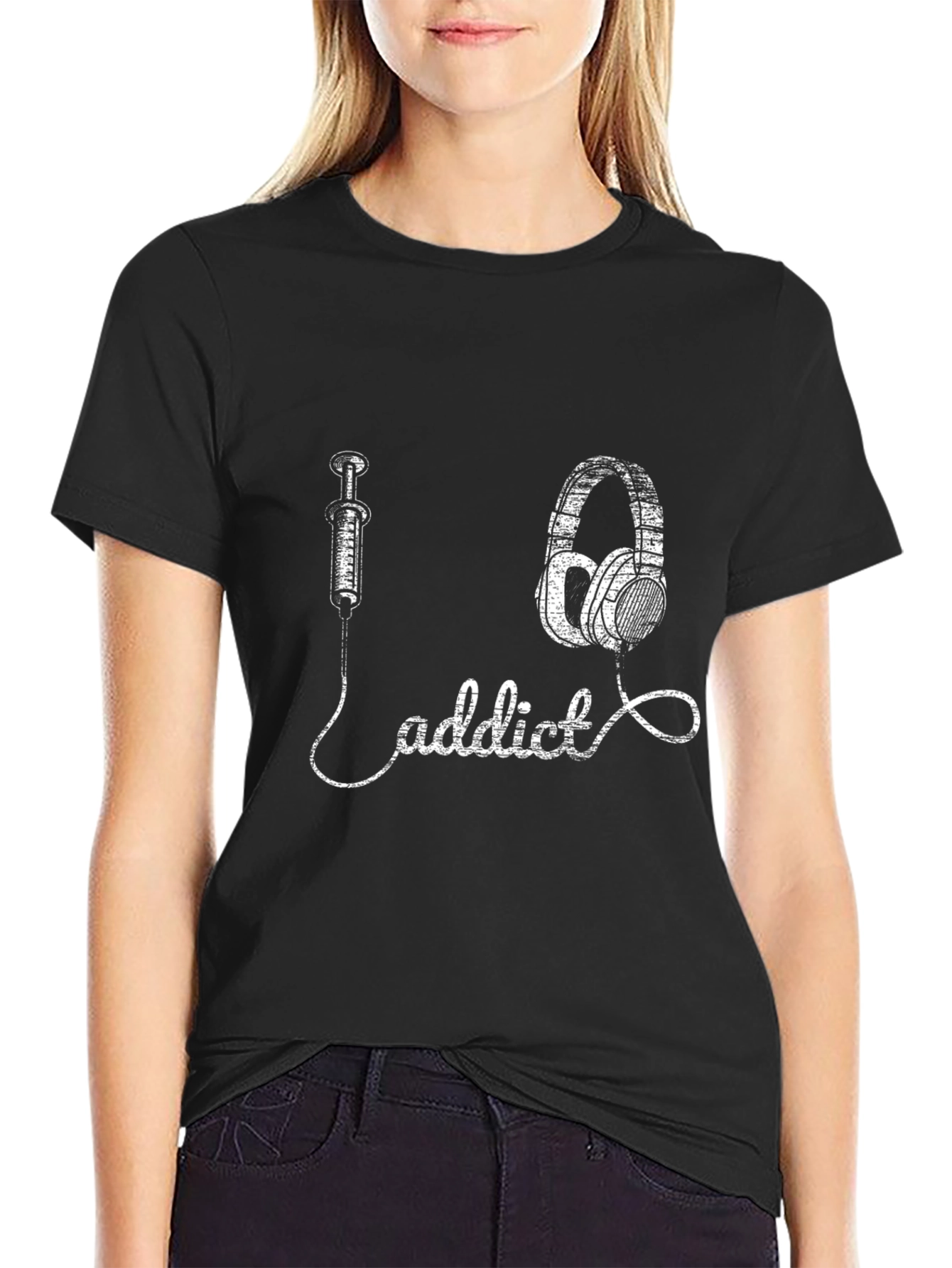 Music Addict T-Shirt: Inject the Beat Headphones Graphic Tee