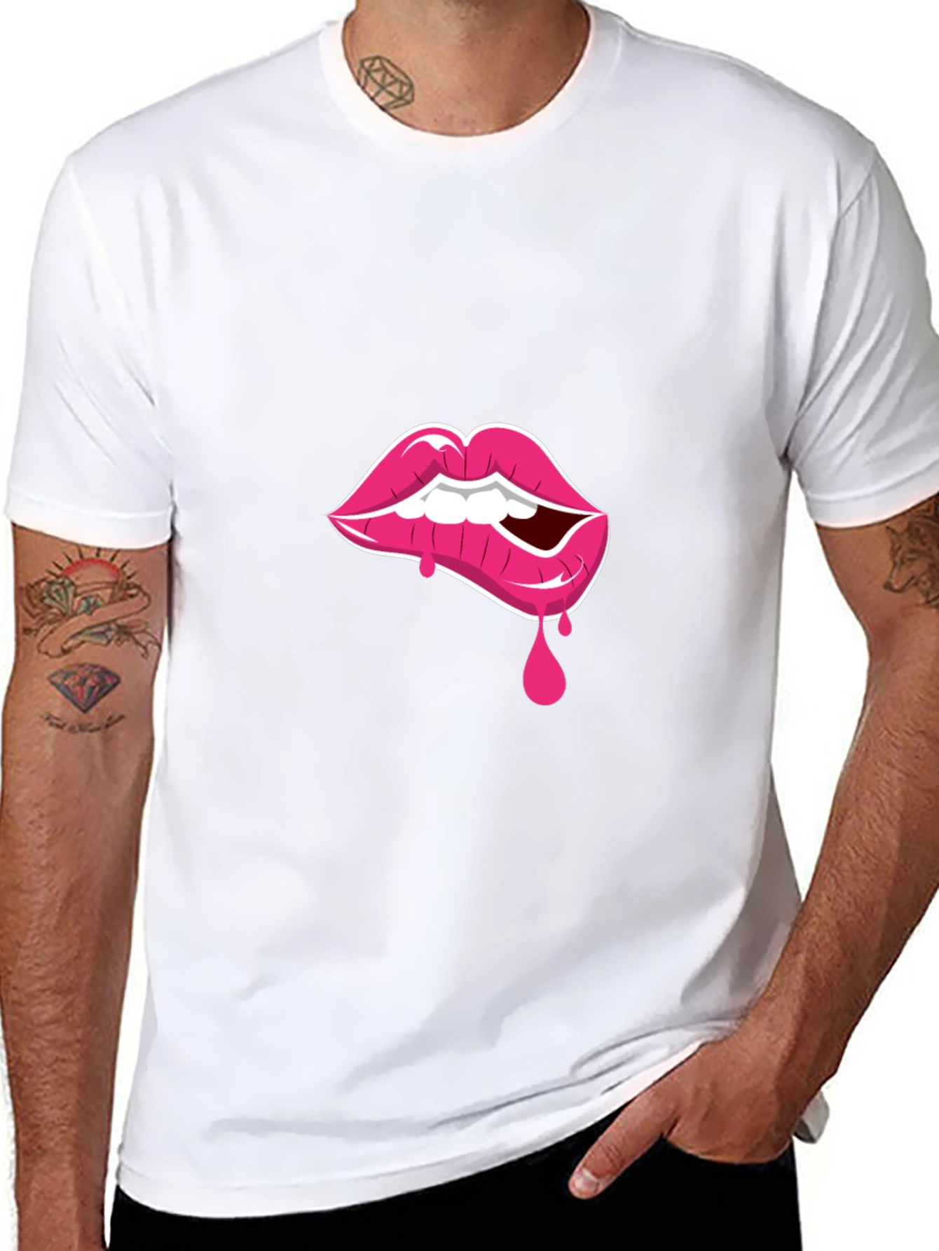 Lip Bite Graphic Tee - Black T-Shirt