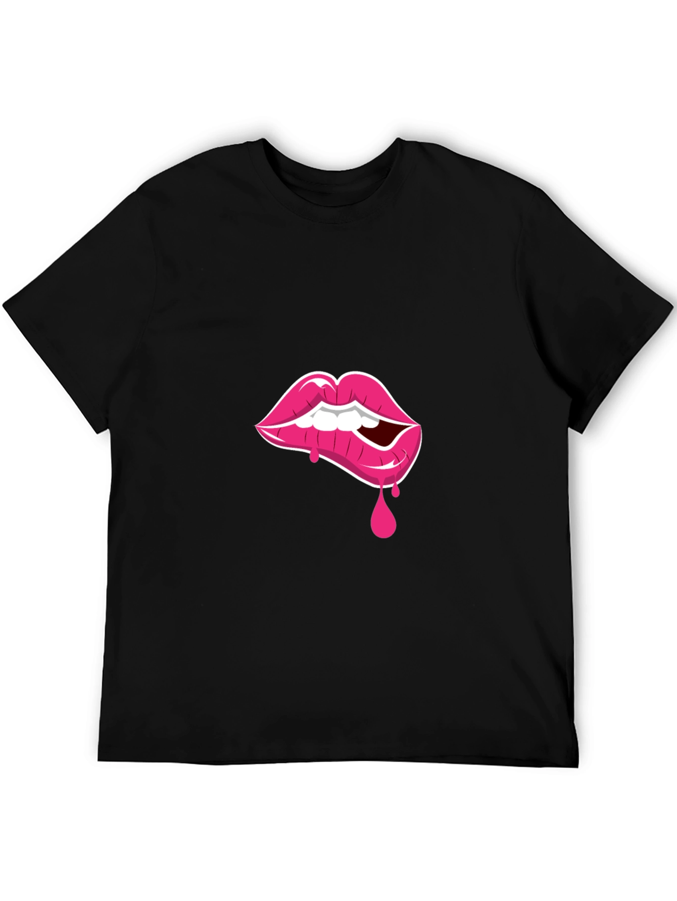 Lip Bite Graphic Tee - Black T-Shirt