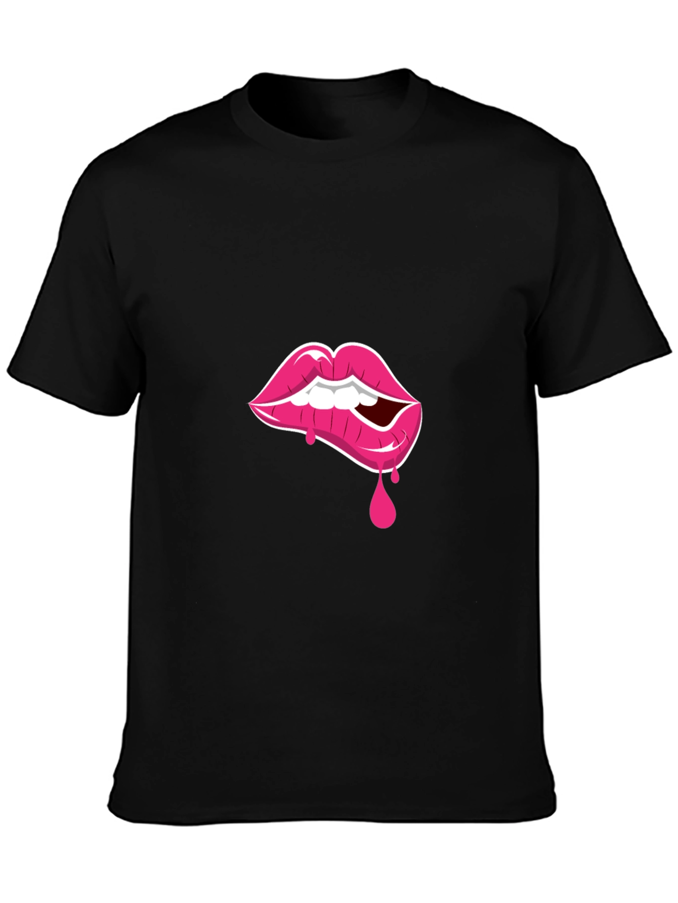 Lip Bite Graphic Tee - Black T-Shirt