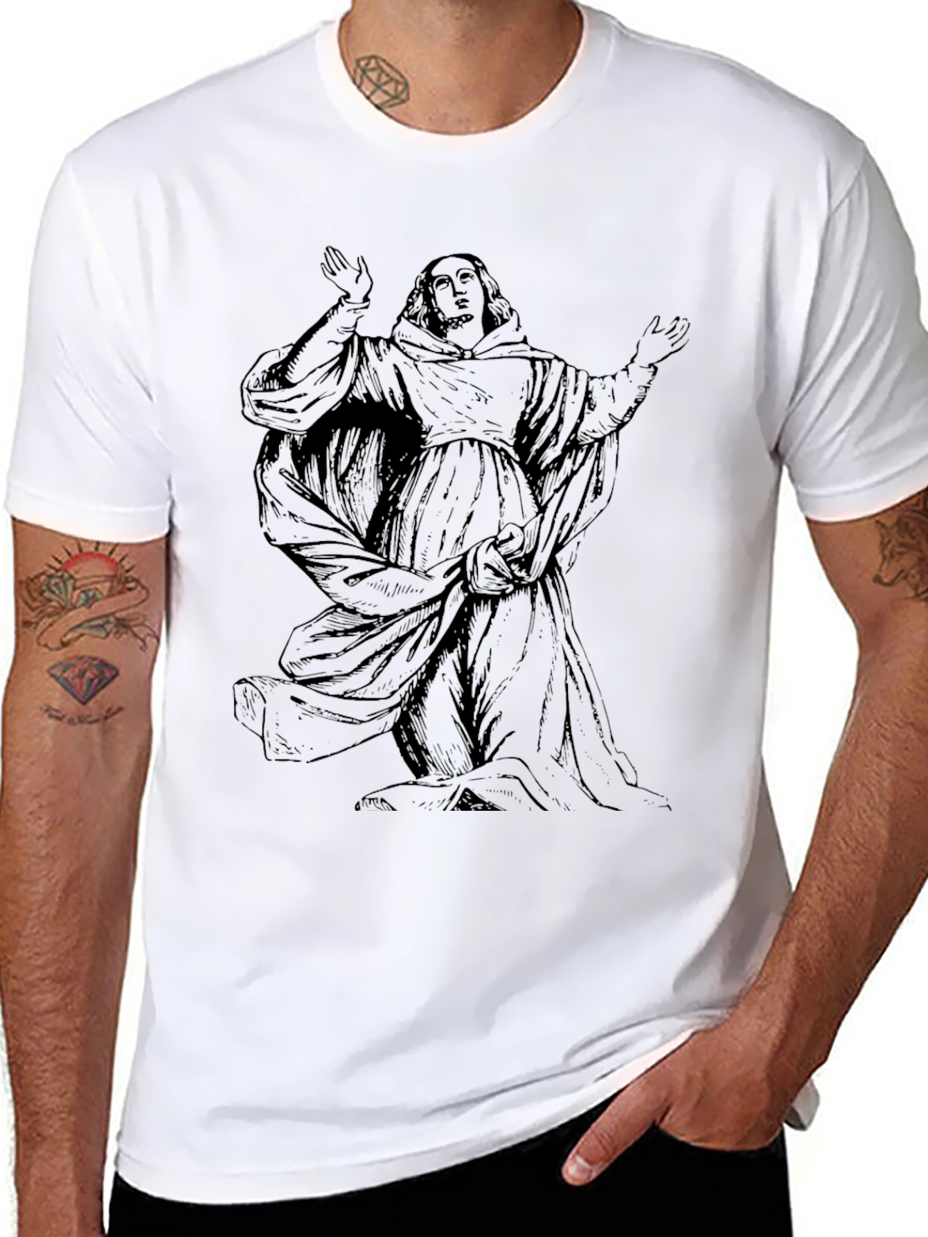 Monk Graphic Black T-Shirt