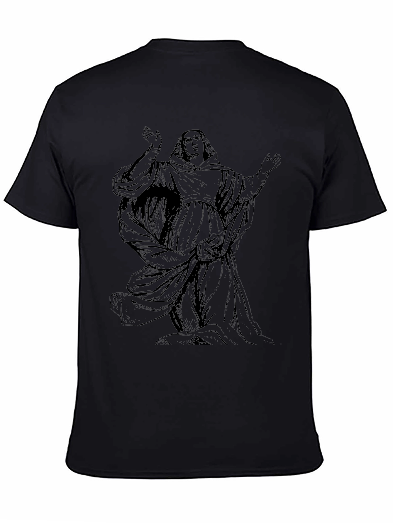 Monk Graphic Black T-Shirt