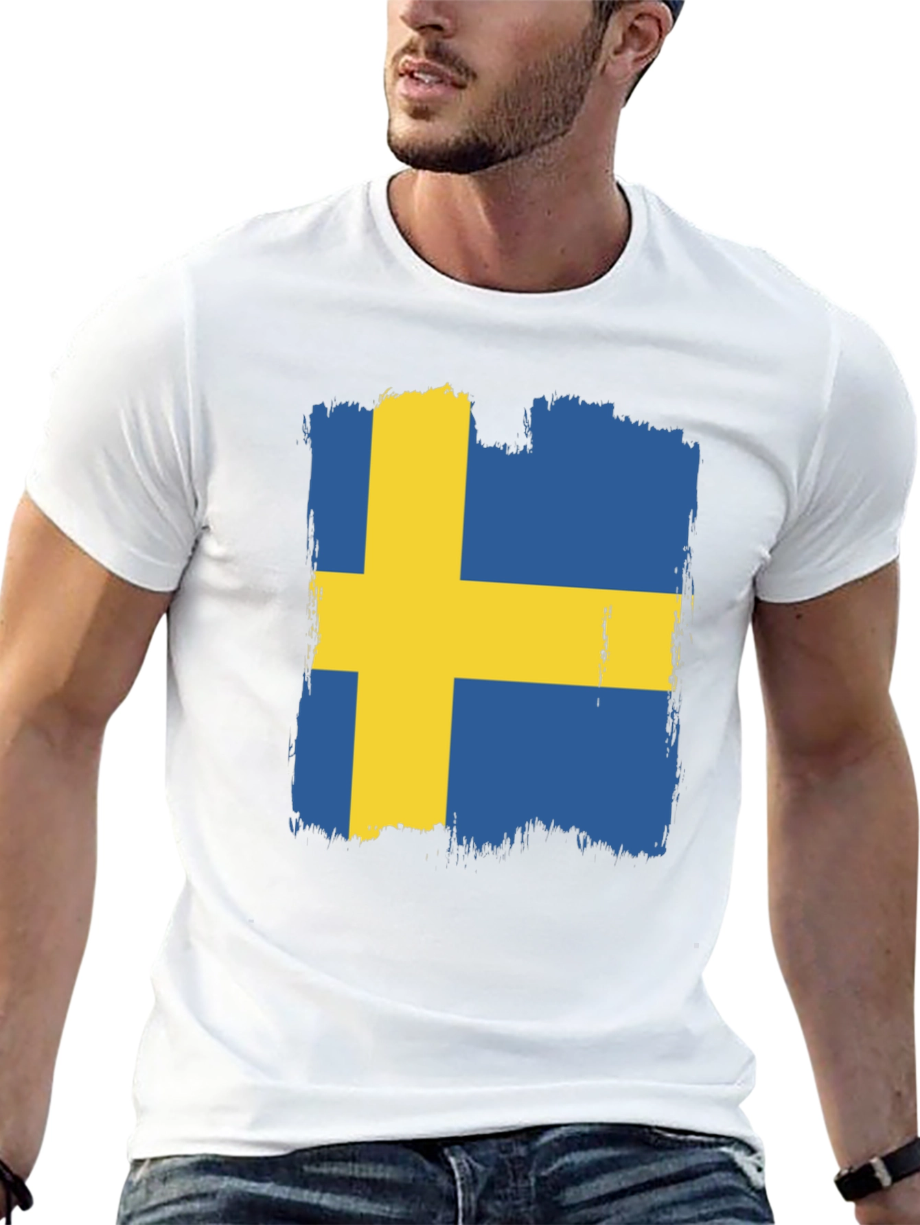 Sweden Flag T-Shirt - Distressed Swedish Pride