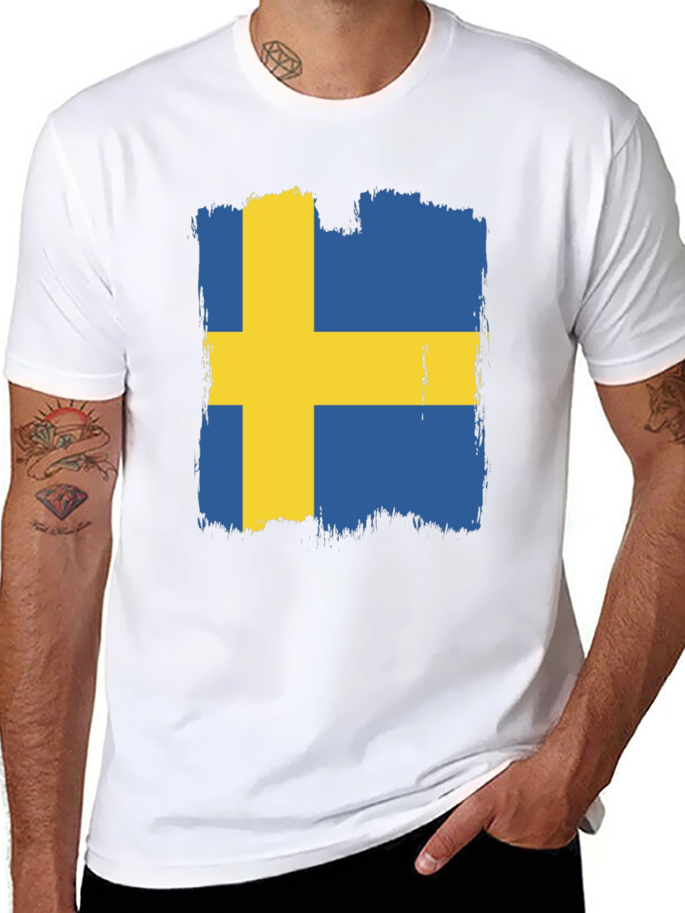 Sweden Flag T-Shirt - Distressed Swedish Pride