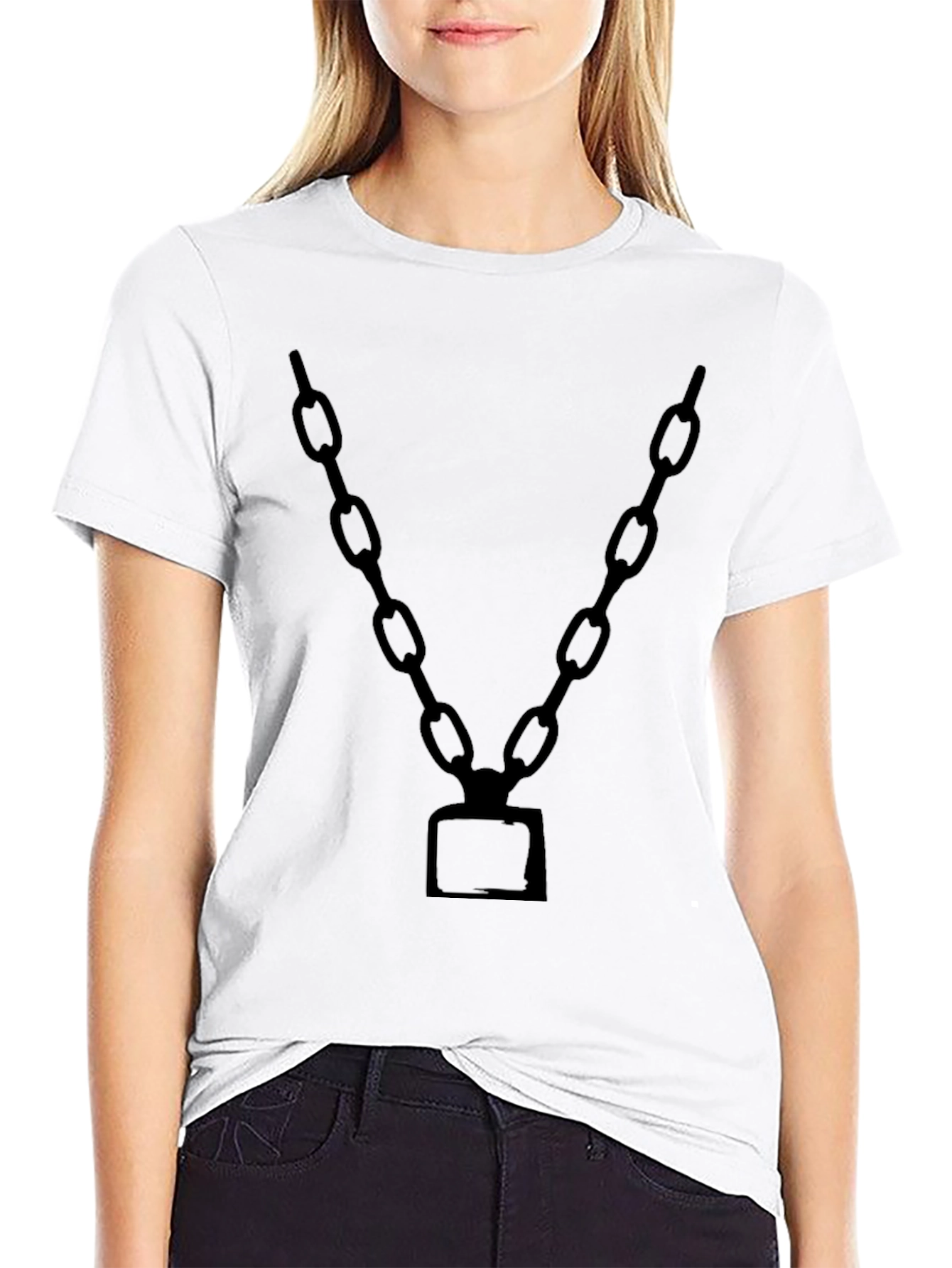 Black Chain Graphic Tee - Bold Statement Style