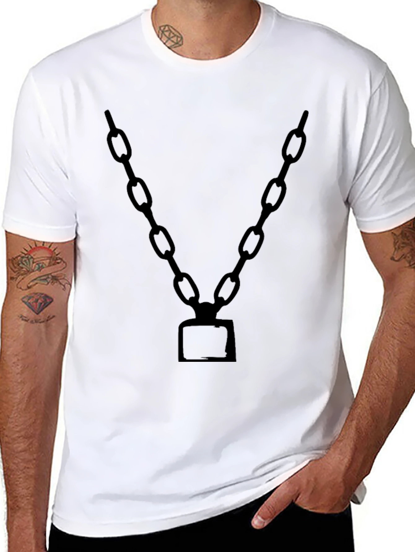 Black Chain Graphic Tee - Bold Statement Style