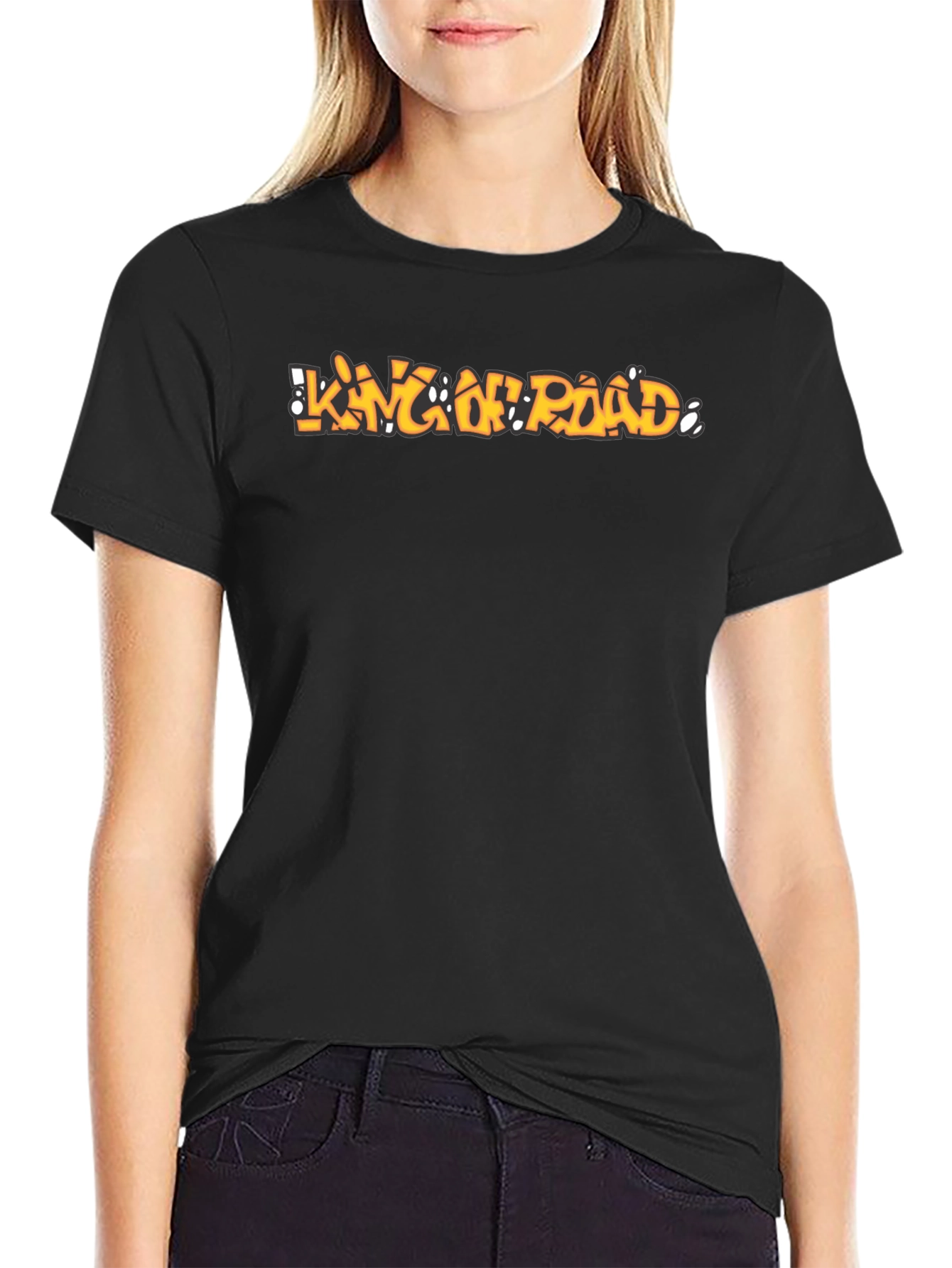 King On Road Graphic Black T-Shirt
