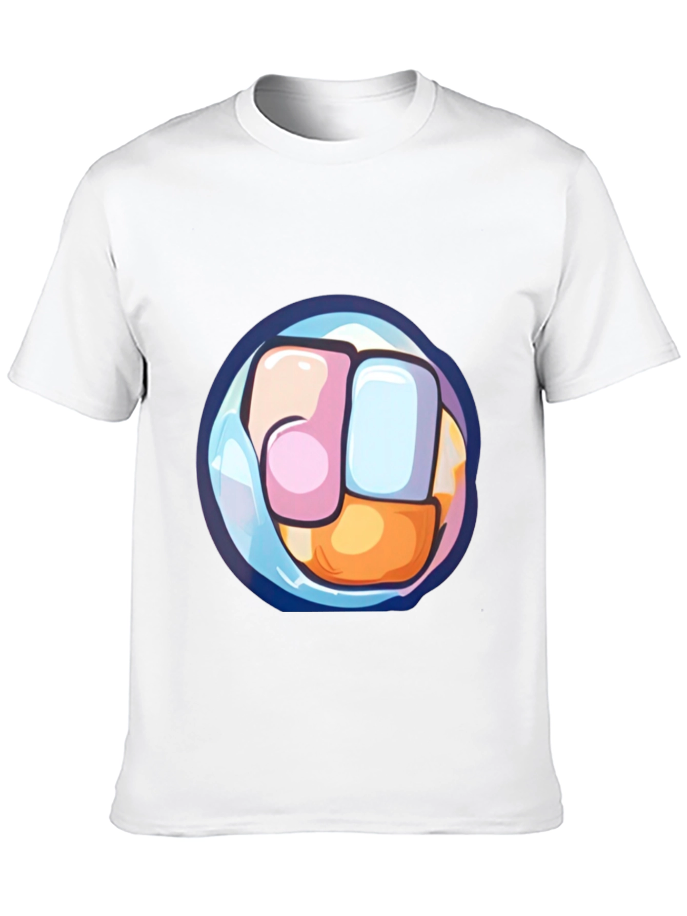 Cartoon Fist Graphic Print Black T-Shirt
