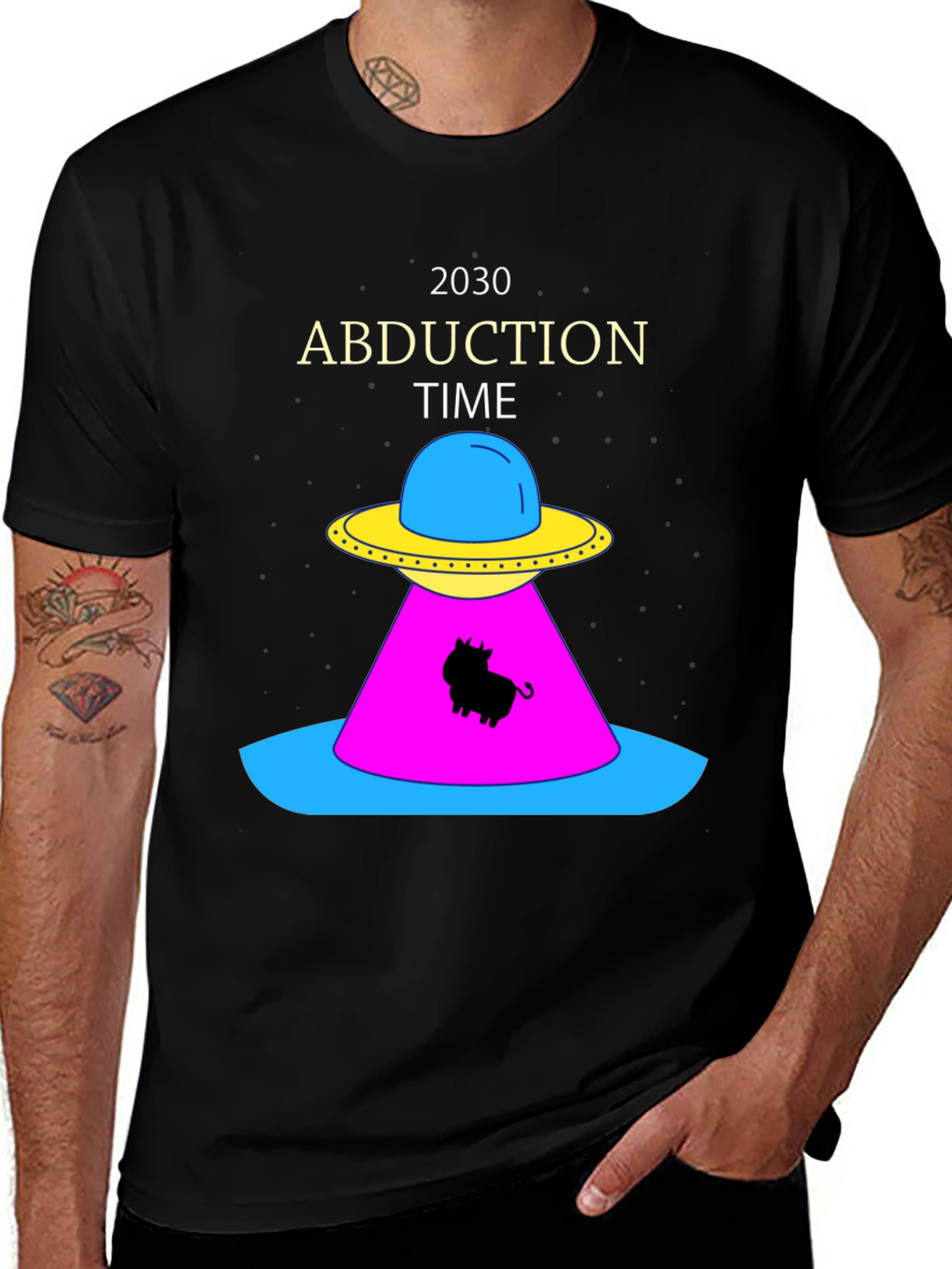 2030 Abduction Time Black T-Shirt