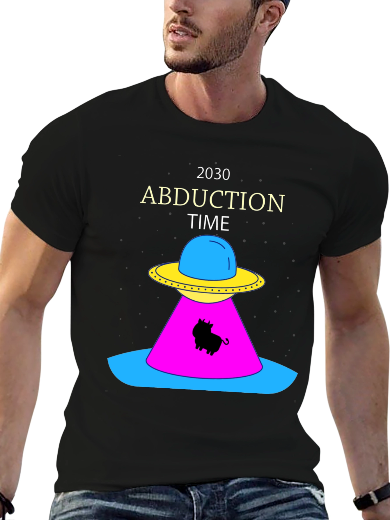 2030 Abduction Time Black T-Shirt