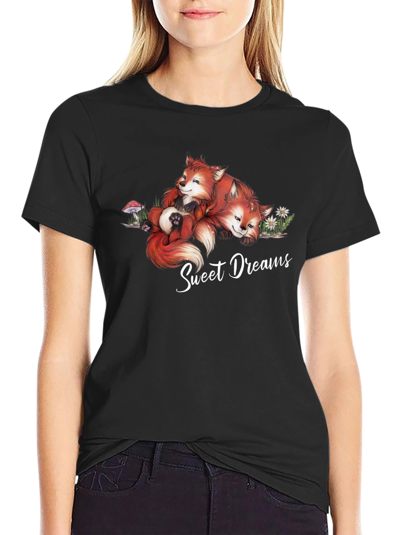 Sweet Dreams Foxes Graphic T-Shirt