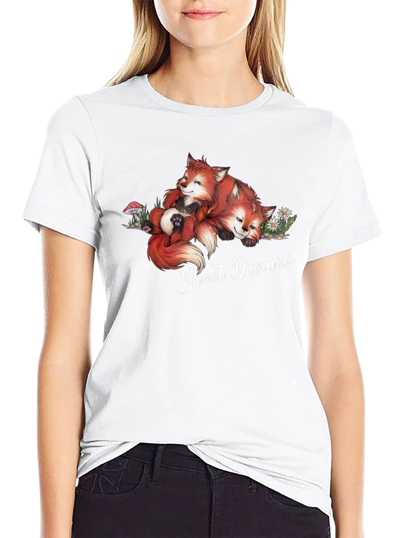 Sweet Dreams Foxes Graphic T-Shirt