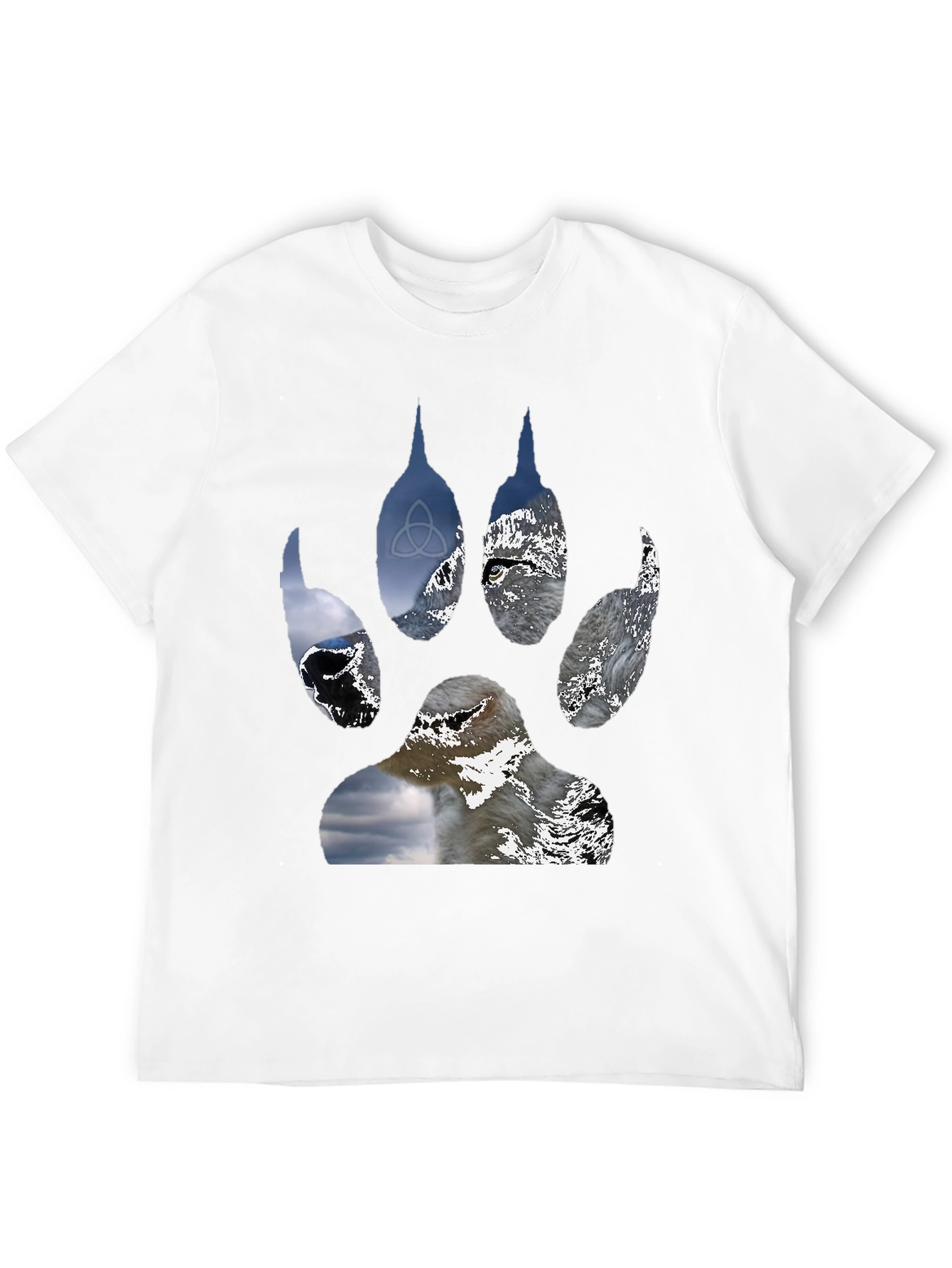 Wolf Paw Print Graphic Tee - Black T-Shirt