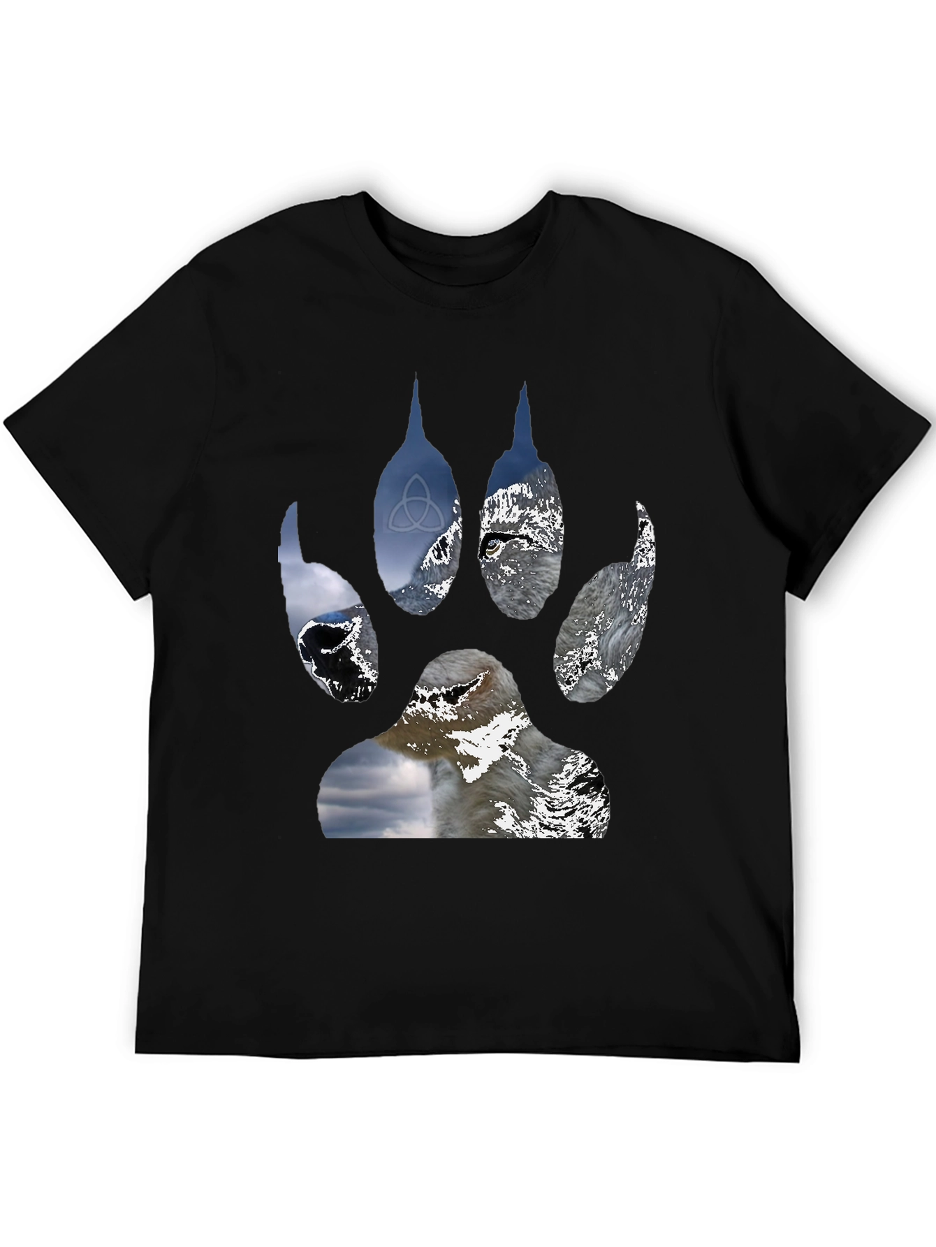 Wolf Paw Print Graphic Tee - Black T-Shirt