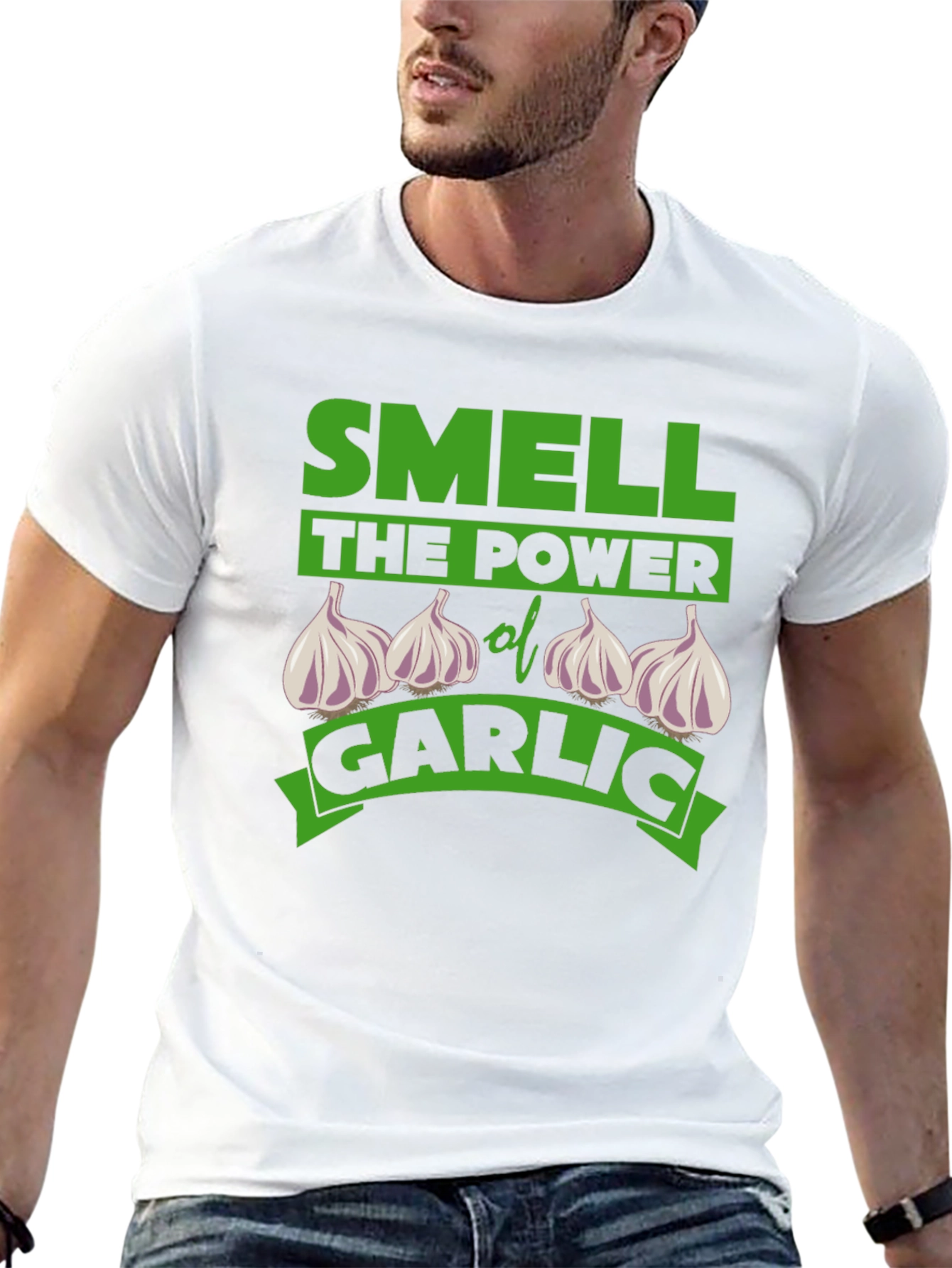 Smell the Power of Garlic Funny T-Shirt