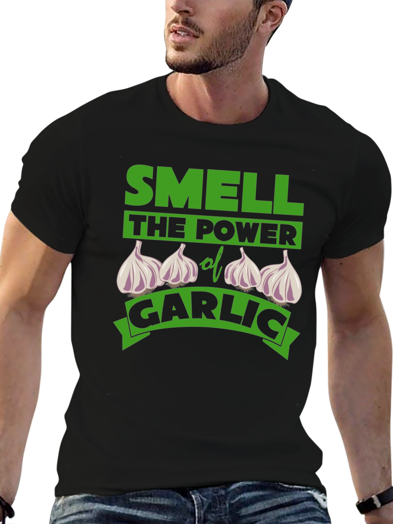 Smell the Power of Garlic Funny T-Shirt