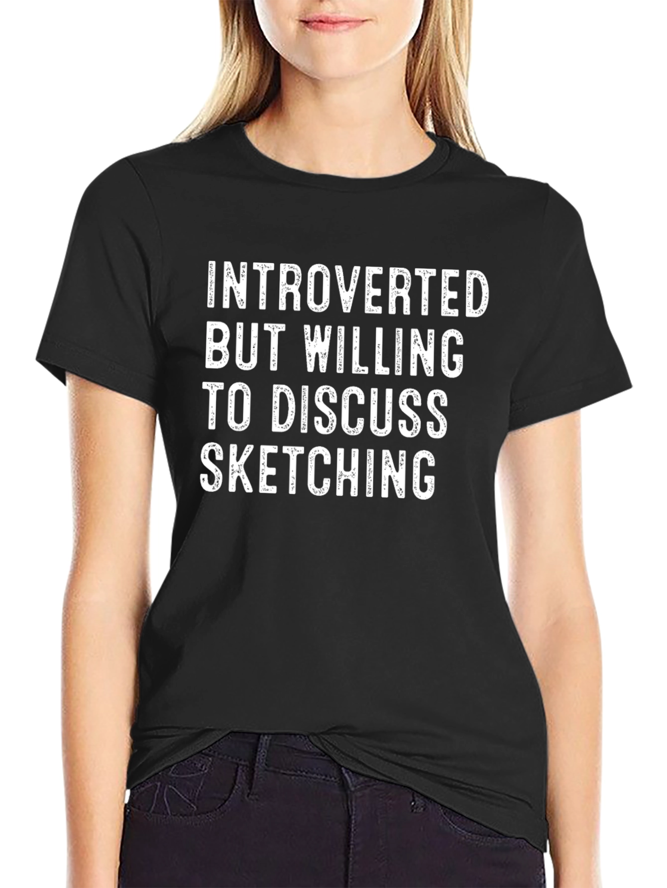 Introverted Sketching T-Shirt - Black Graphic Tee