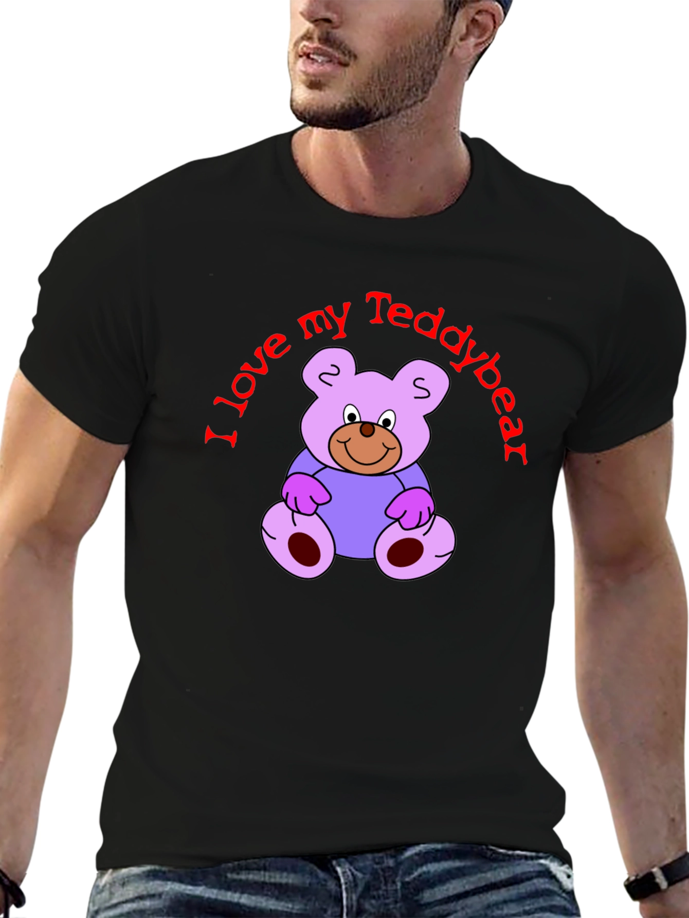 I Love My Teddybear Black T-Shirt