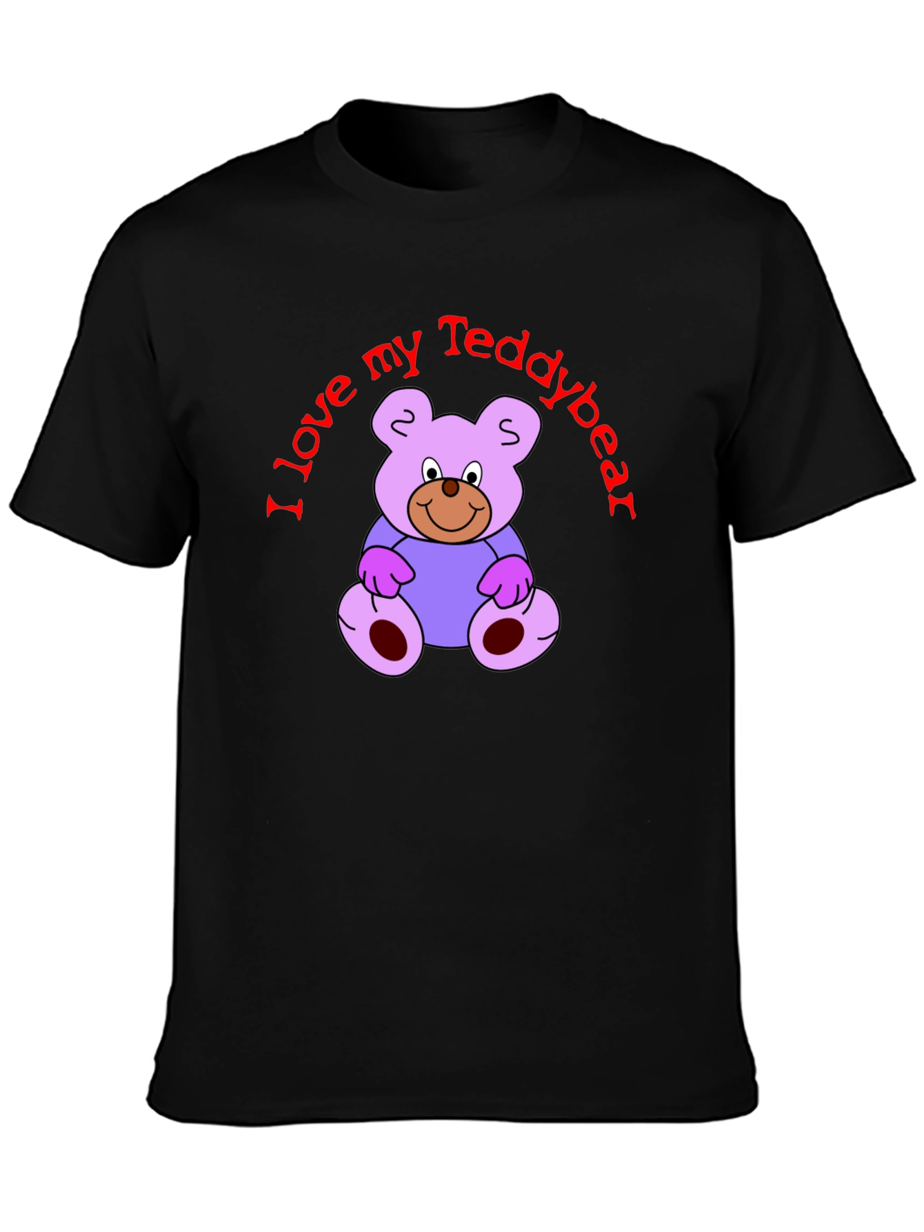 I Love My Teddybear Black T-Shirt