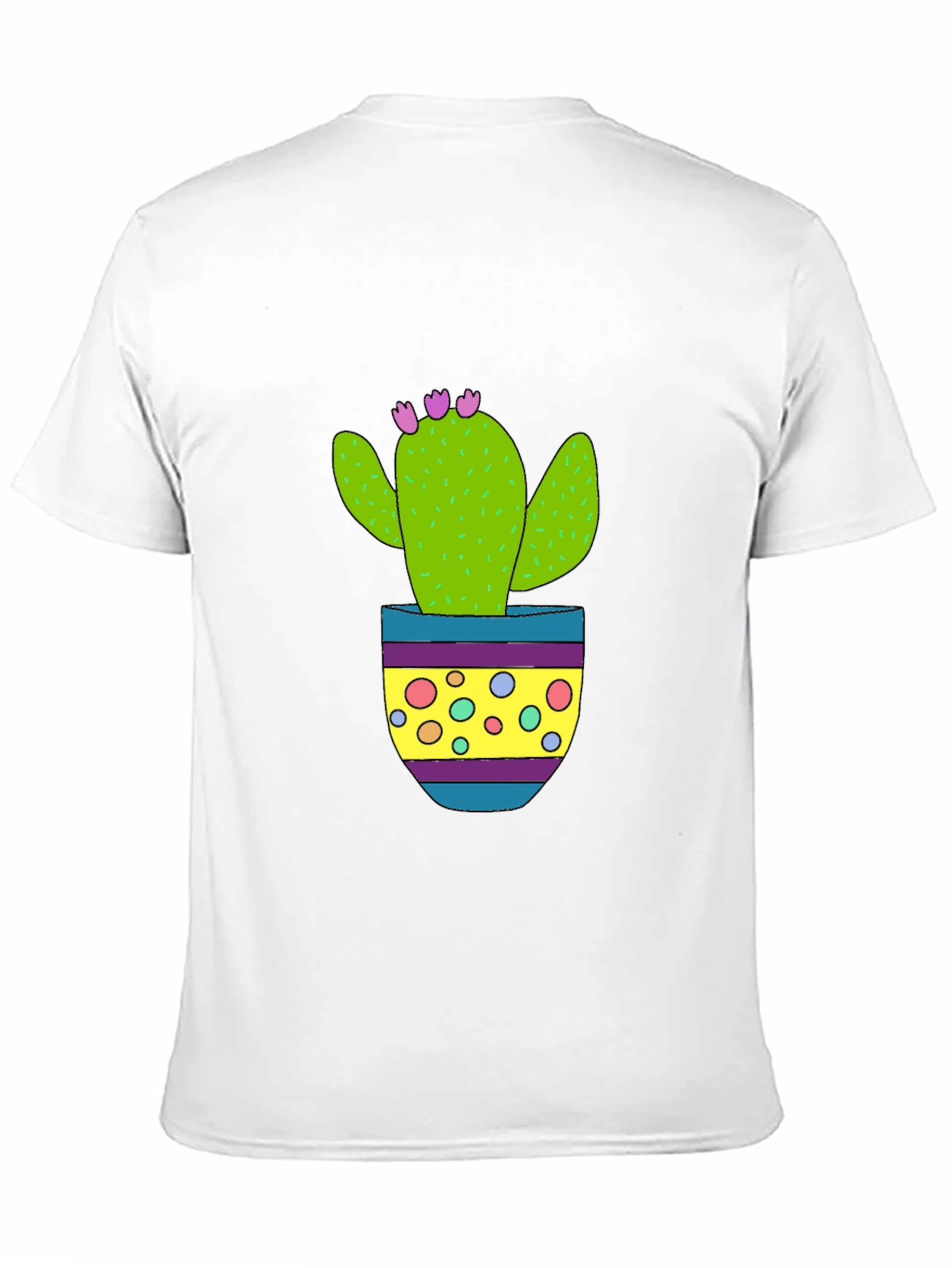 Cactus in Pot Graphic Tee - Black Cotton