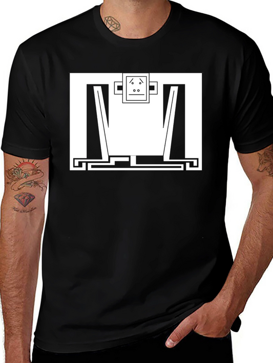 Abstract Monkey Graphic Tee - Modern Black T-Shirt