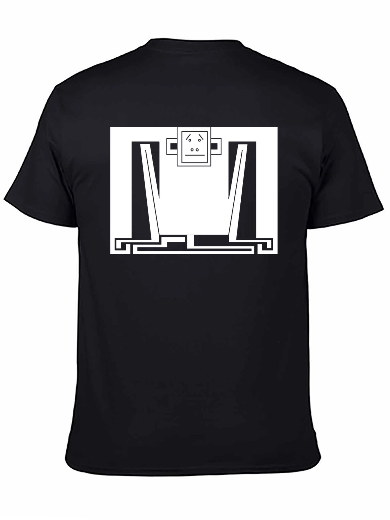 Abstract Monkey Graphic Tee - Modern Black T-Shirt