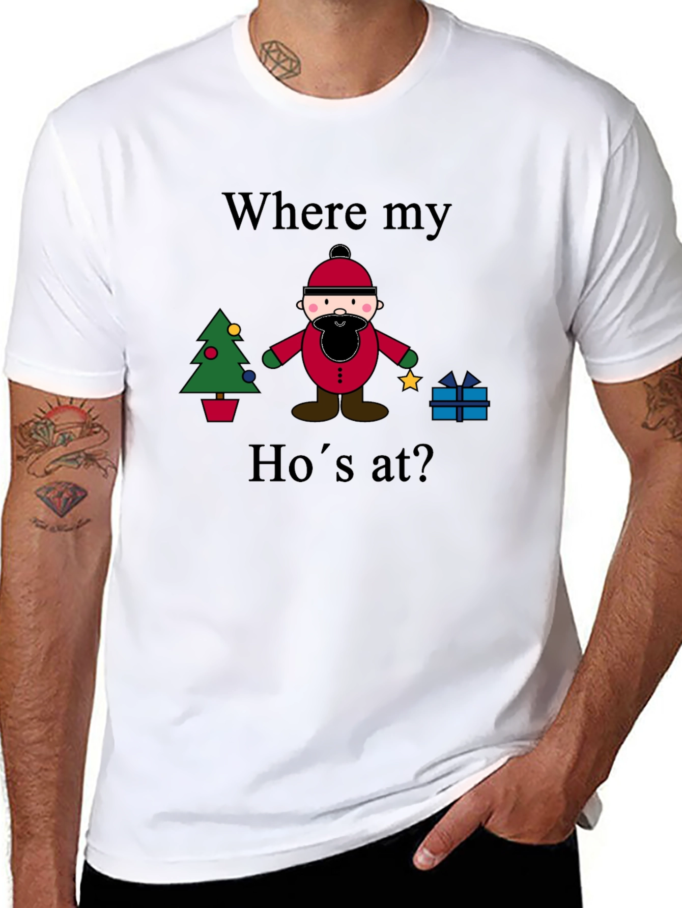 Where My Hos At? Christmas T-Shirt