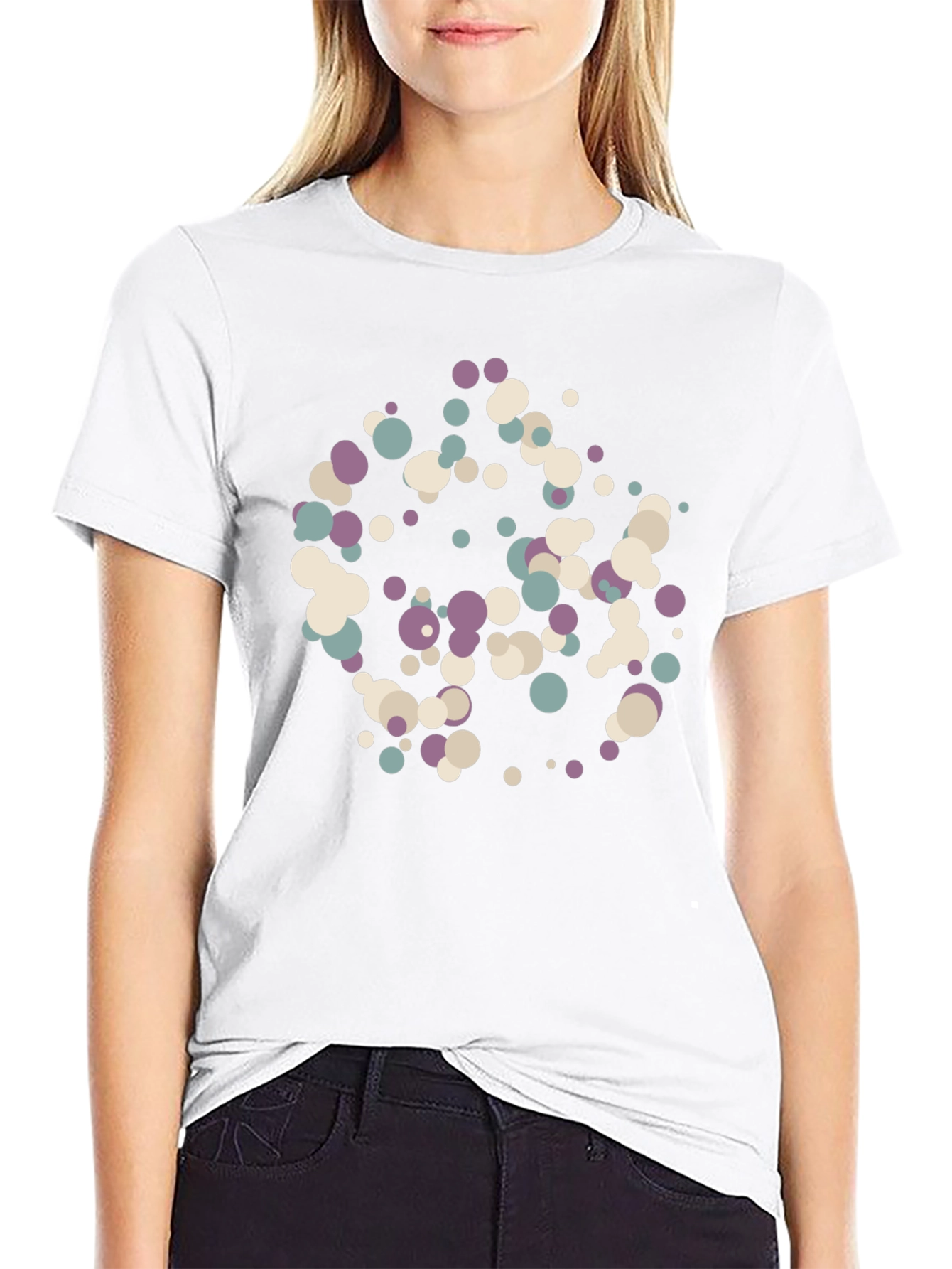 Abstract Dots Black T-Shirt - Modern Art Tee