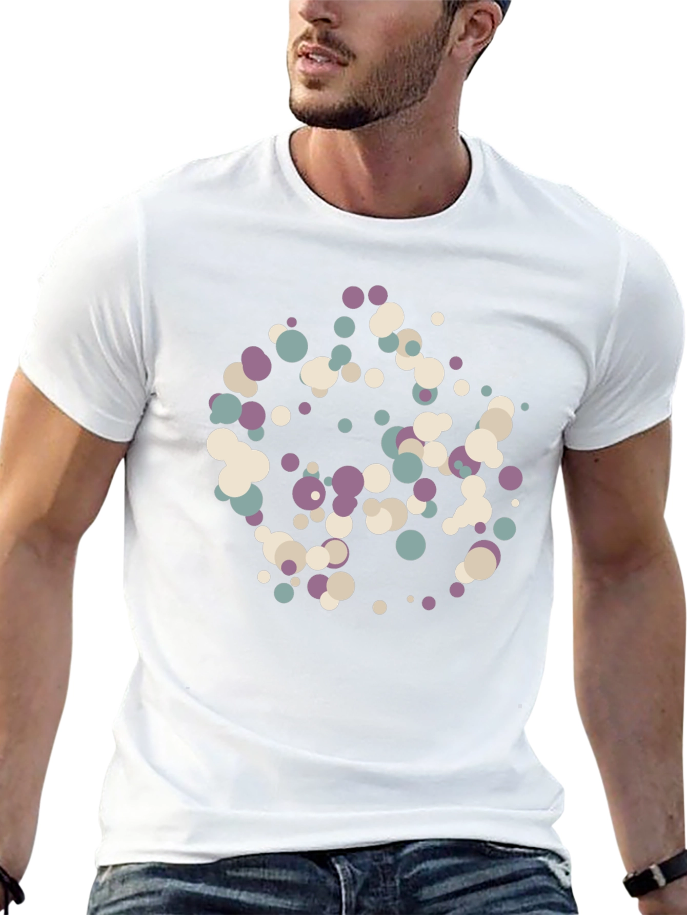 Abstract Dots Black T-Shirt - Modern Art Tee
