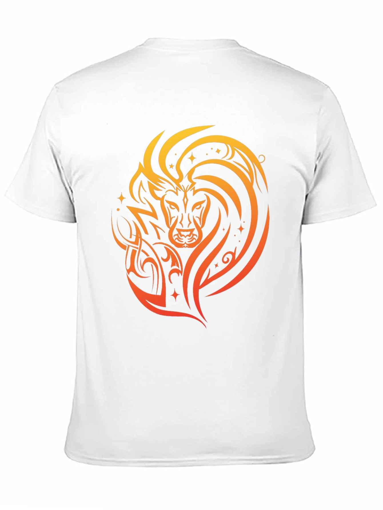 Lion Tribal Art Graphic Print Black T-Shirt