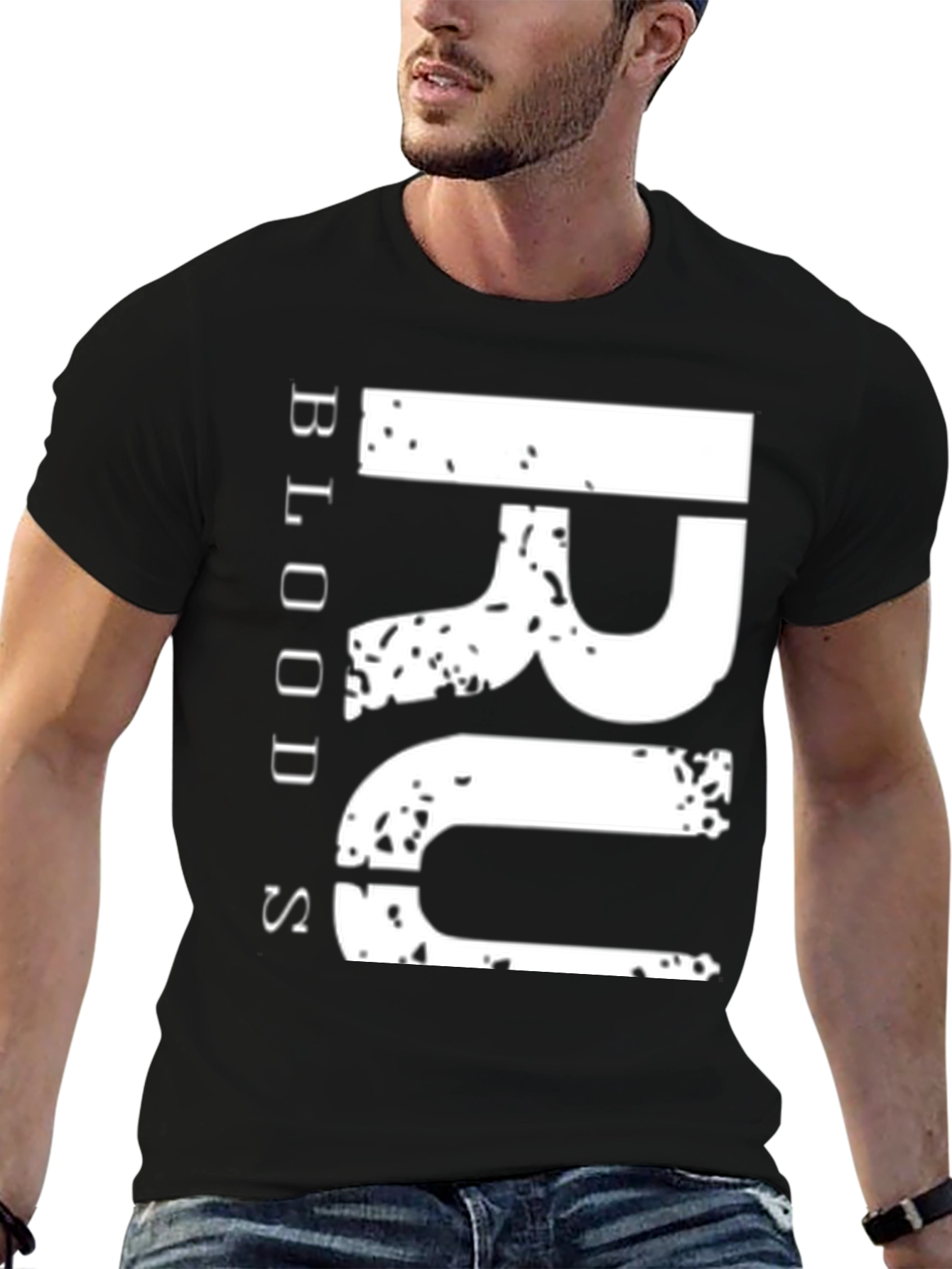 Grunge Bloods Graphic Tee - Black Cotton Casual Fit