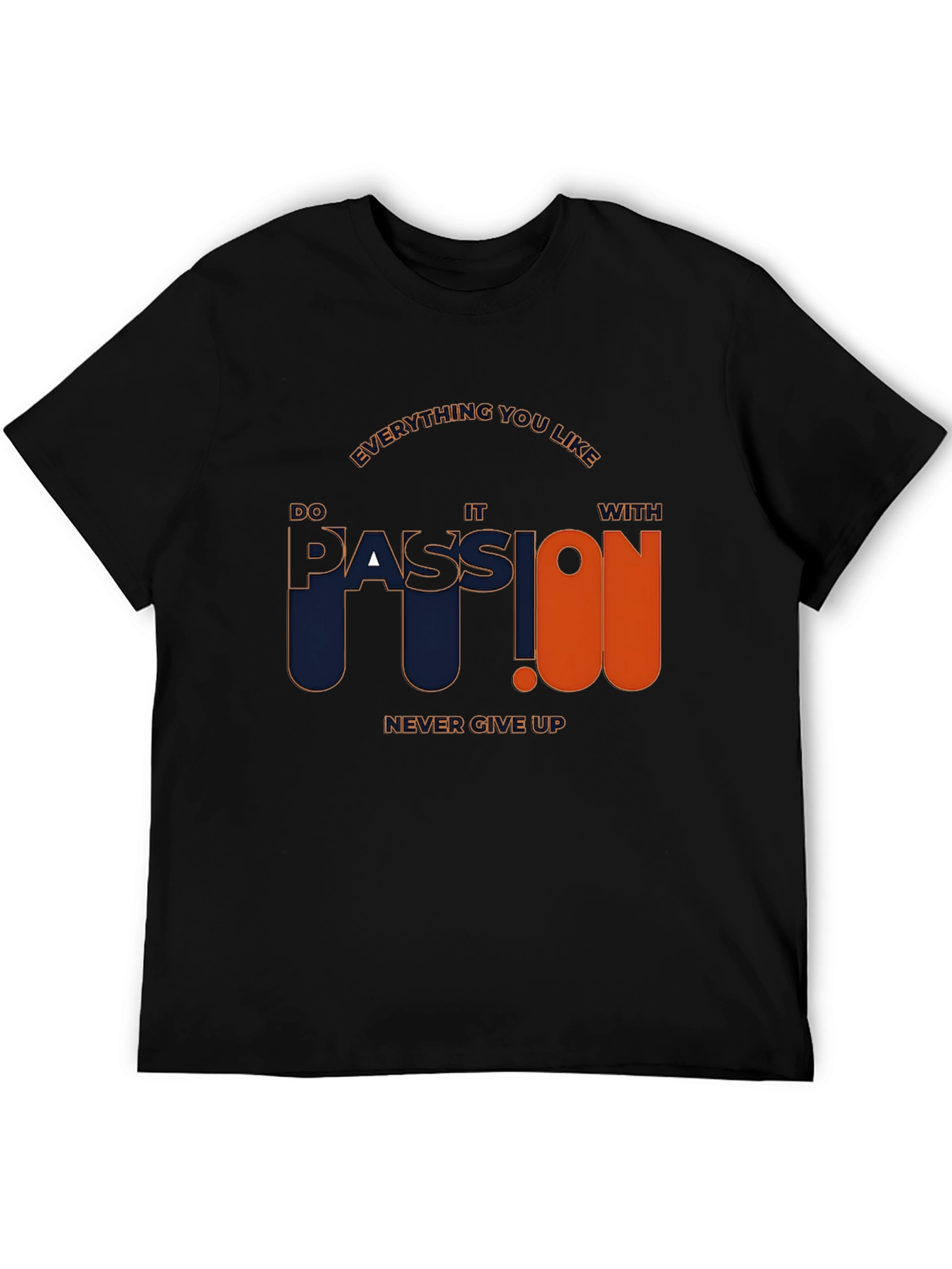 Motivational Passion Graphic Tee - Black
